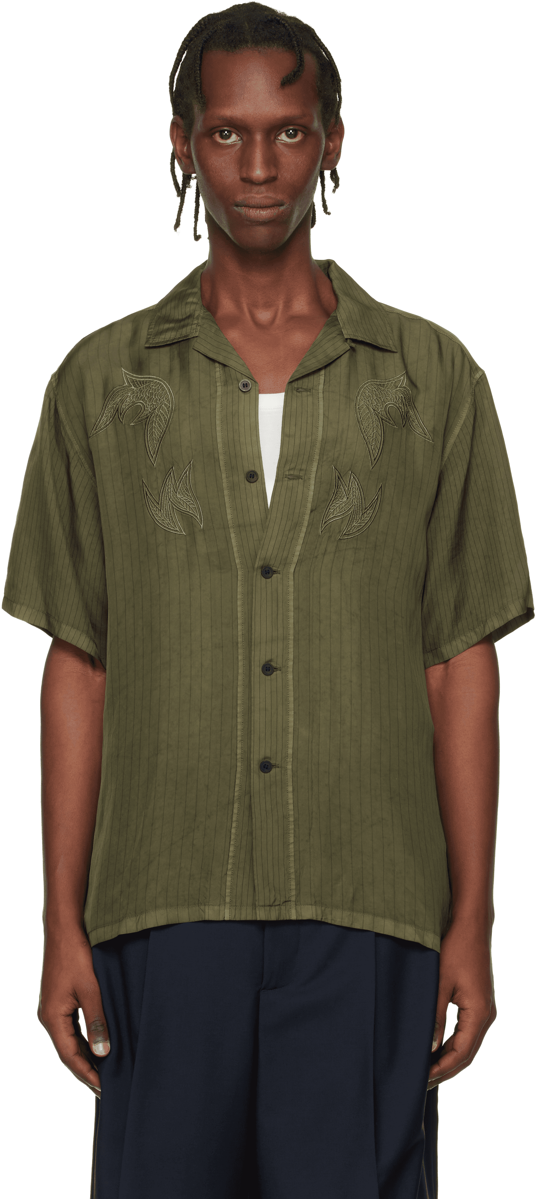 Khaki Cupra Stripe S/S Shirt - Image 1