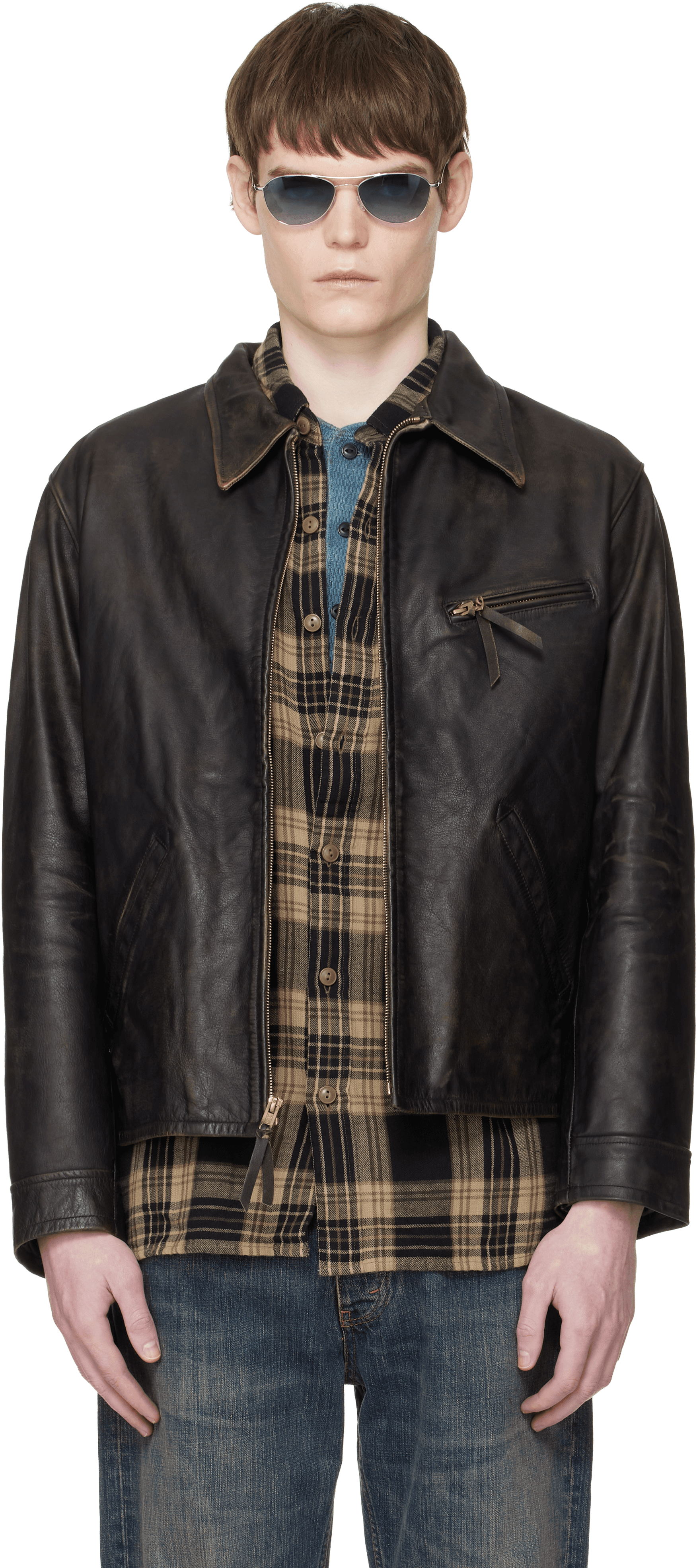 Brown Lynton Leather Jacket - Image 1