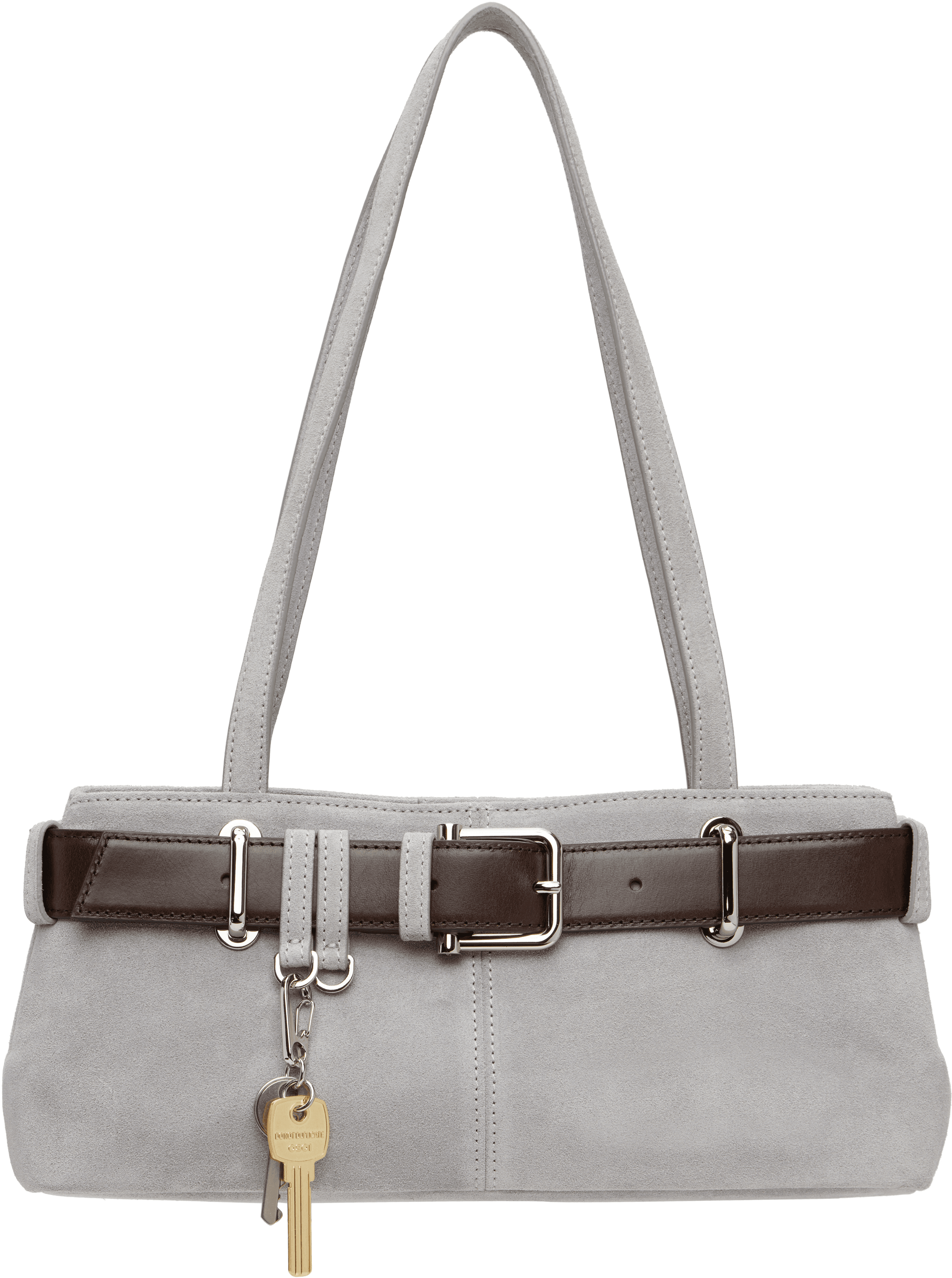 Gray Shoulder Brocle Mini Bag - Image 1