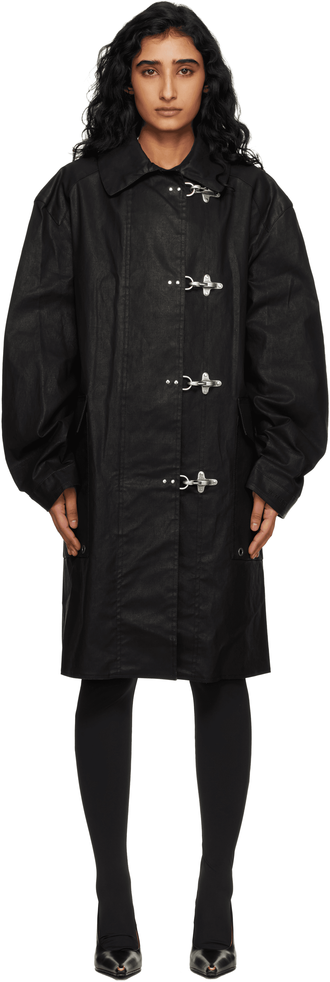 Black Fireman Hooks Coat - Image 1