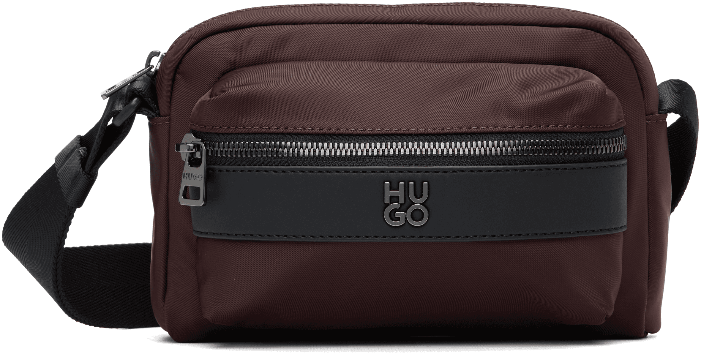 Brown Twill Crossbody Bag - Image 1