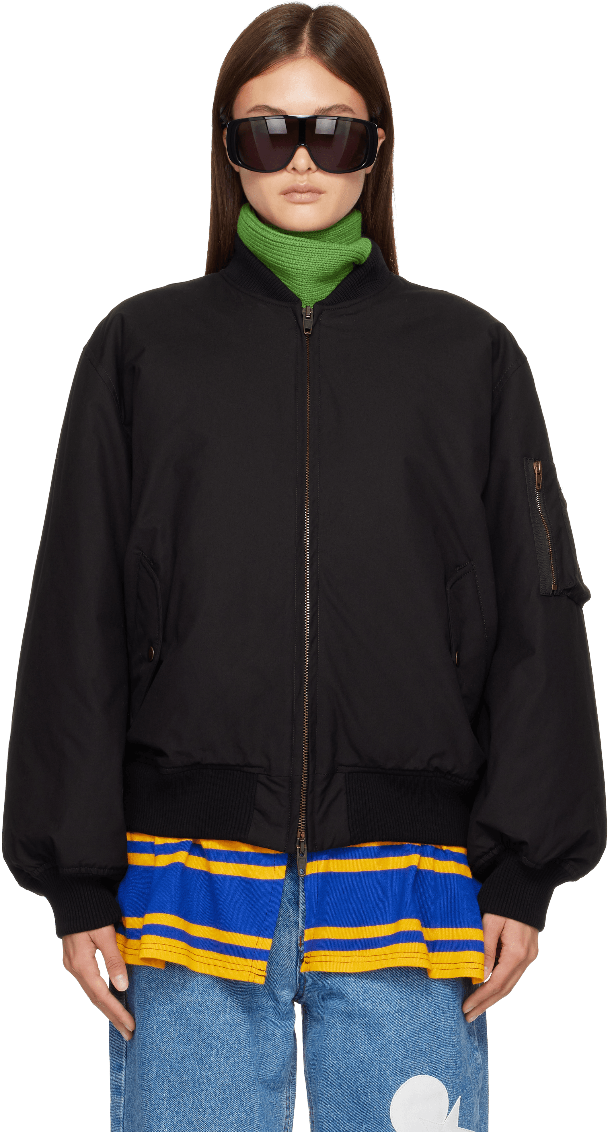 Black Rugby Skirt MA-1 Bomber Jacket - Image 1