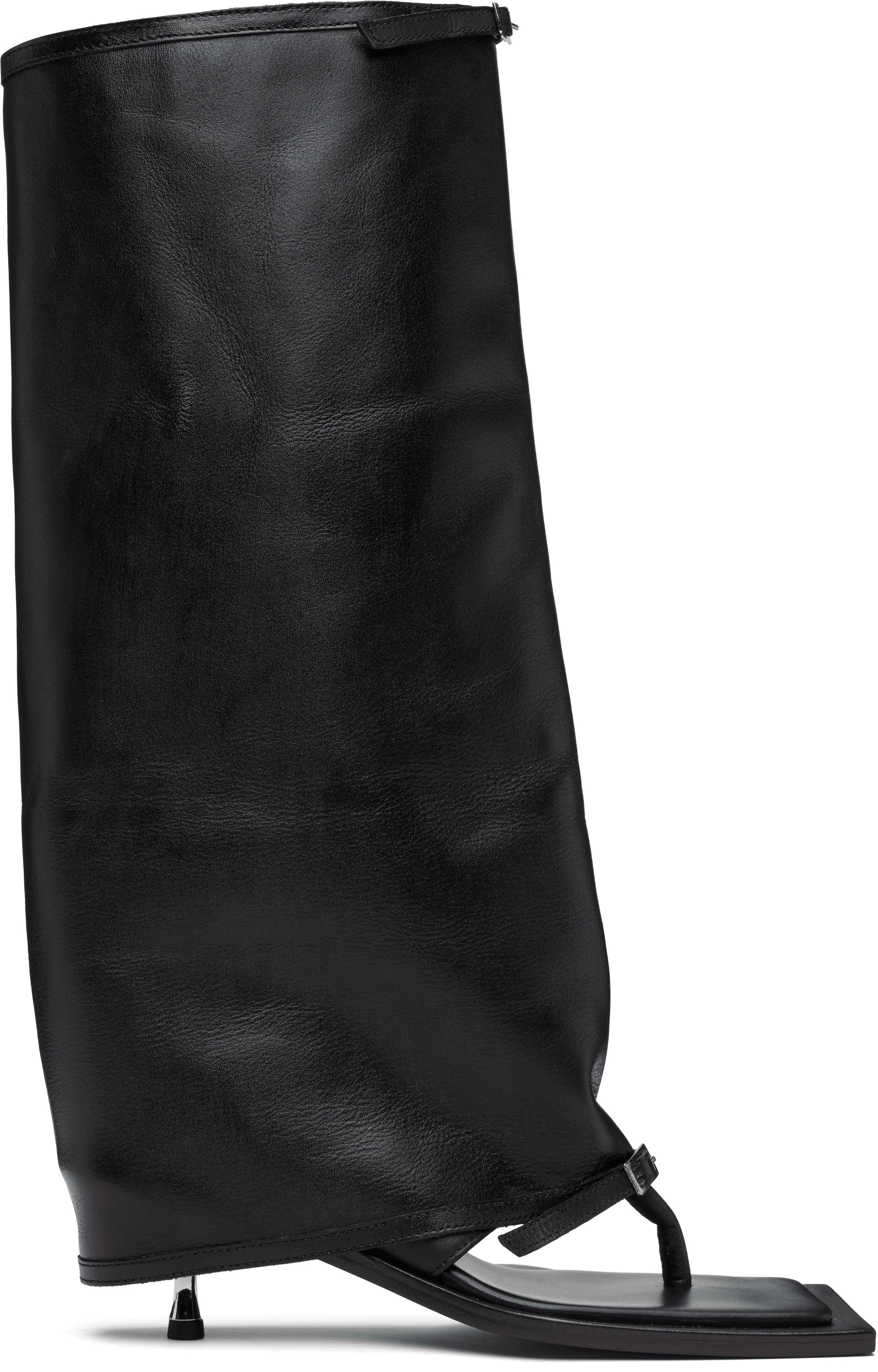 Black Kaia Stiletto Heel Tall Sandals - Image 1