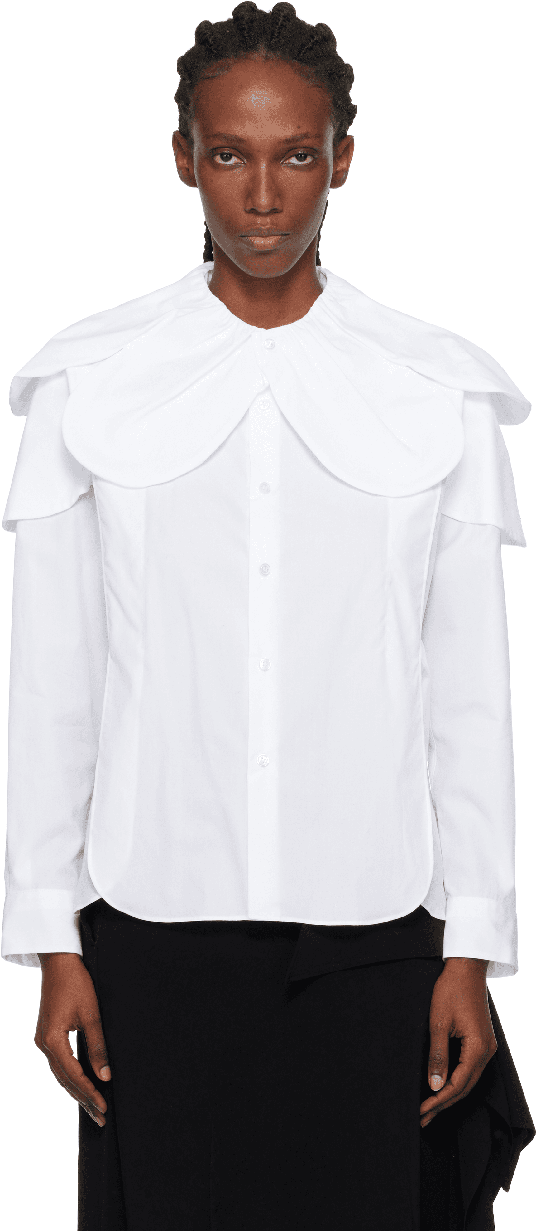 White Flower Collar Shirt - Image 1