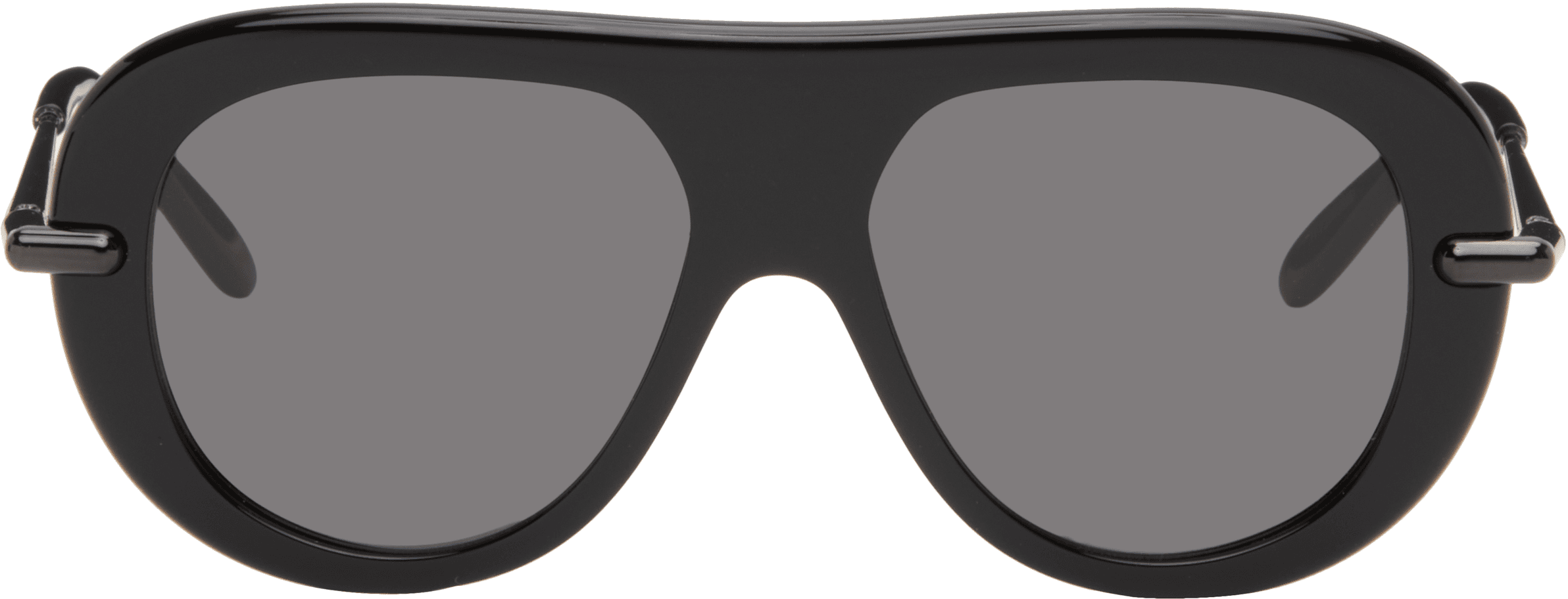 Black Pilot Slim Sunglasses - Image 1