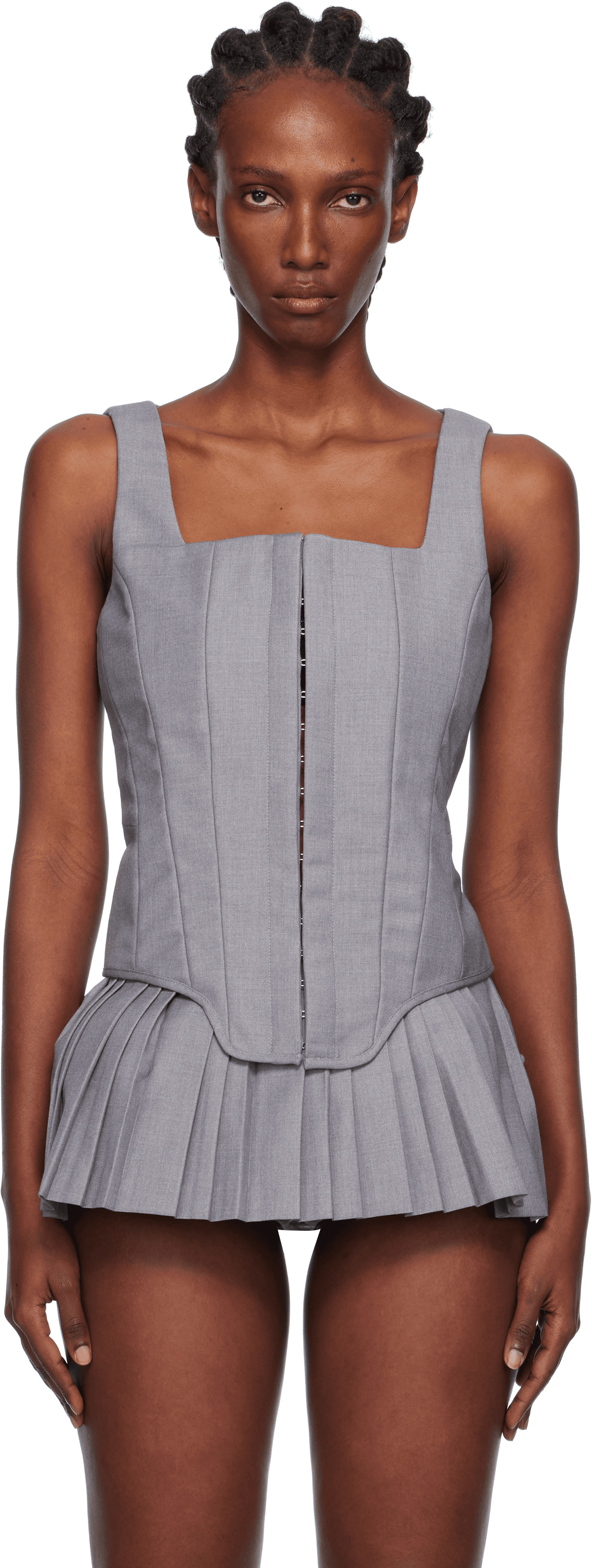 Gray Sleeveless Bustier Top - Image 1