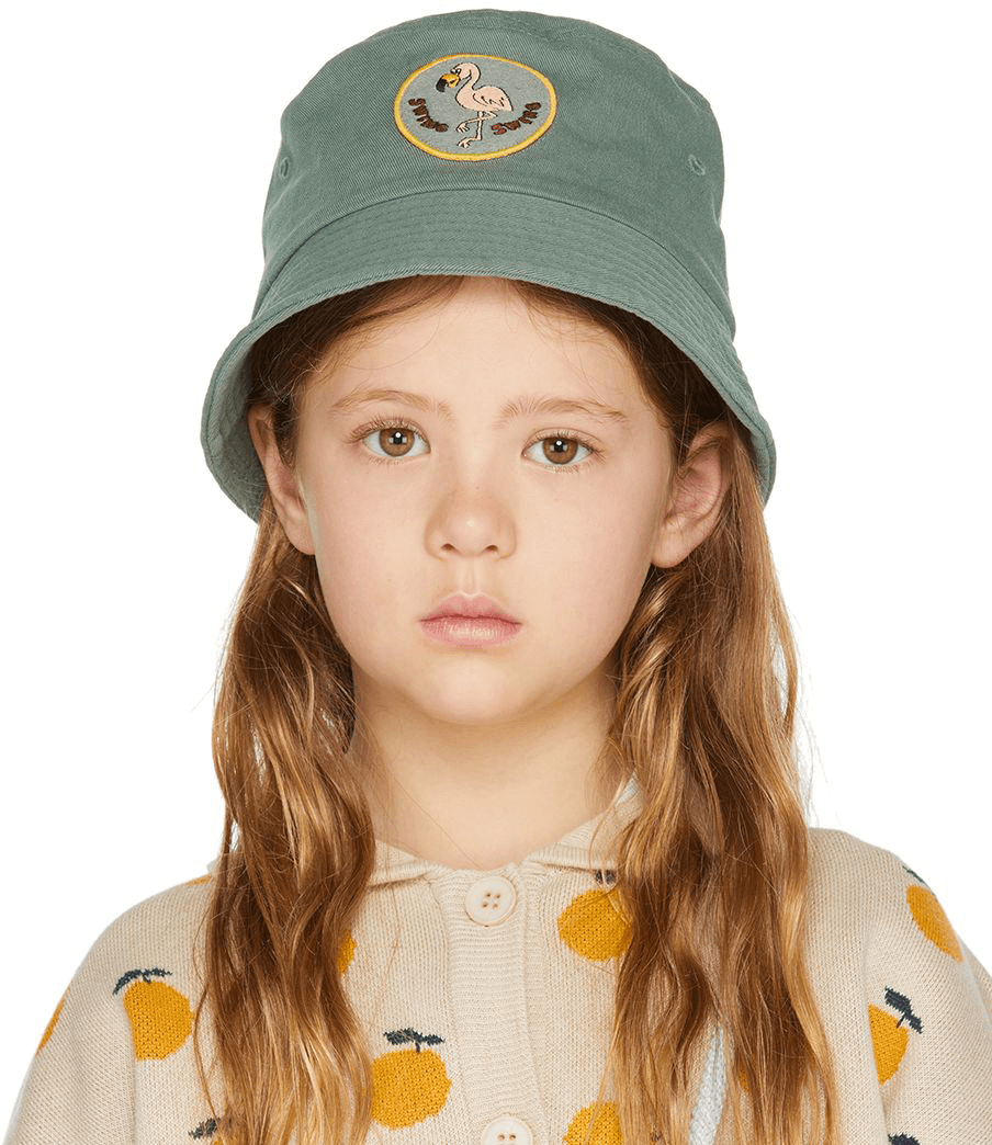 Kids Khaki Flamingo Bucket Hat - Image 1