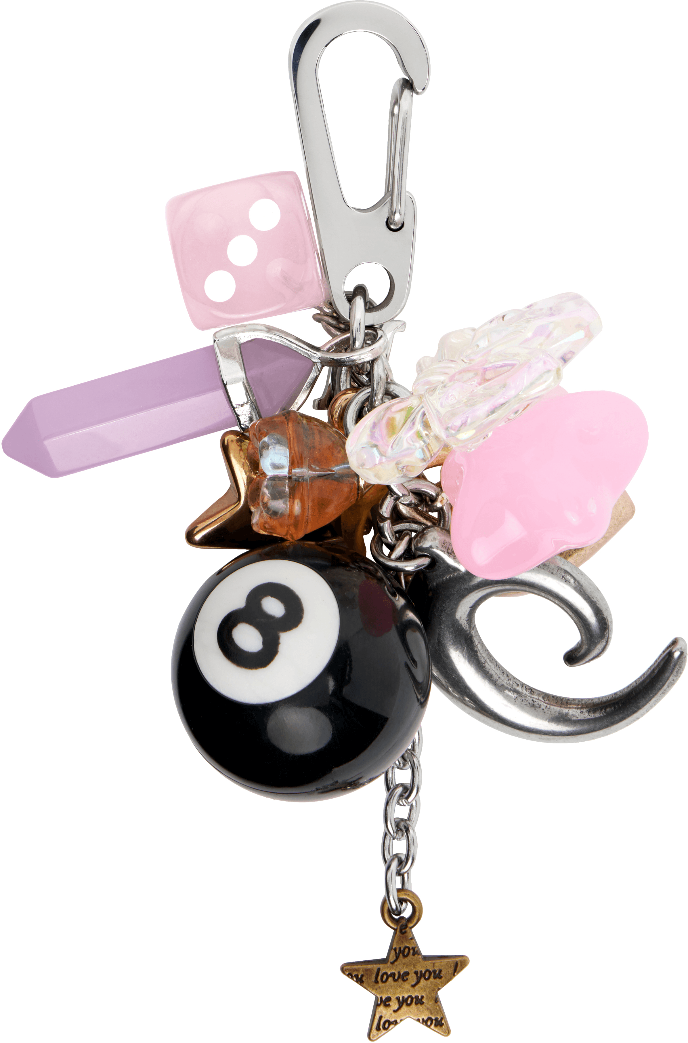 Multicolor Rose Bag Charm Keychain - Image 1