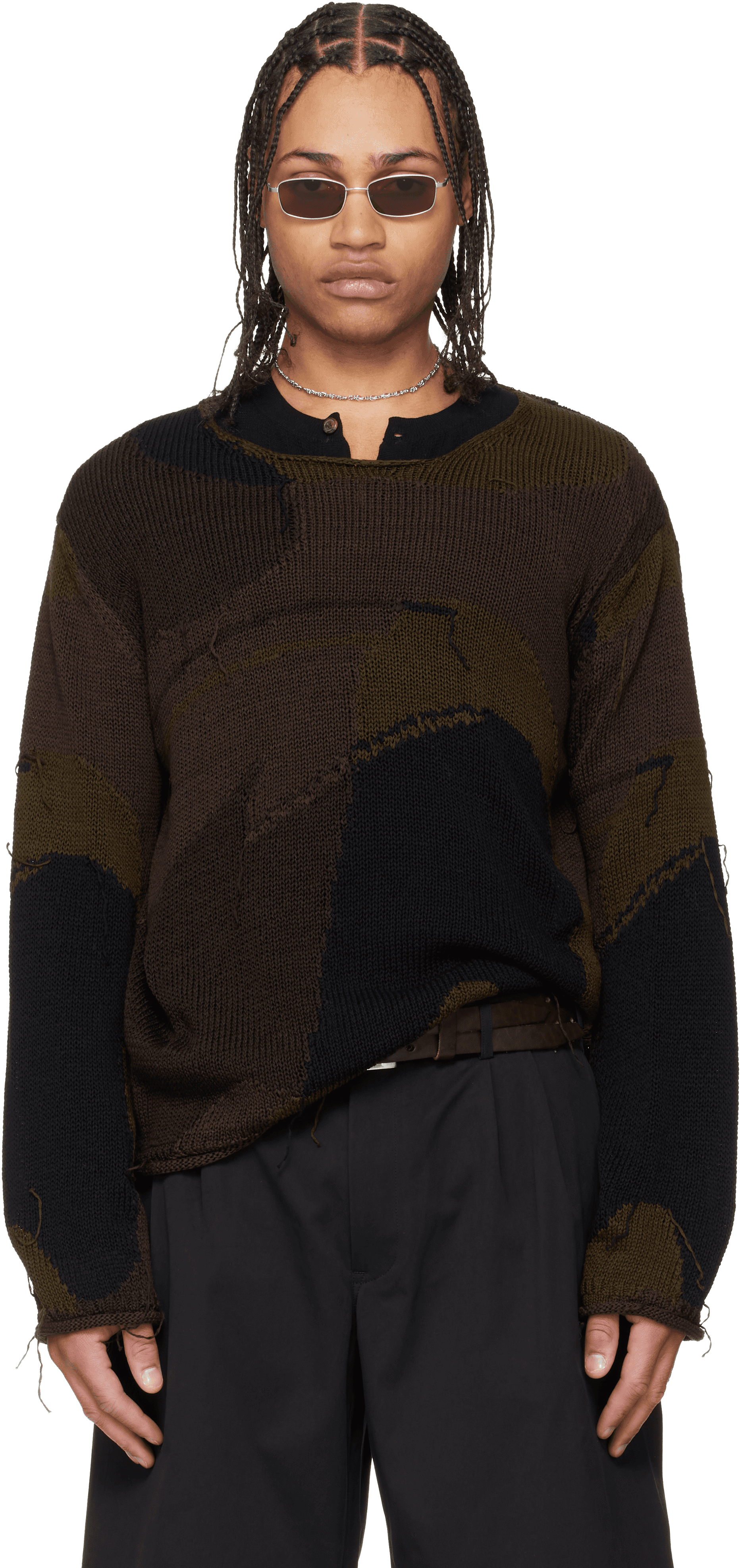 Brown Rigid Popover Sweater - Image 1