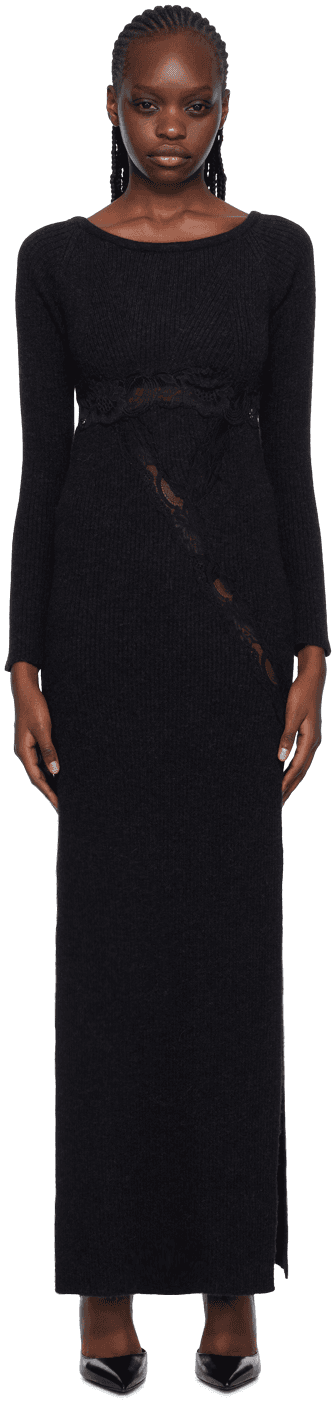 Black Vented Maxi Dress - Image 1