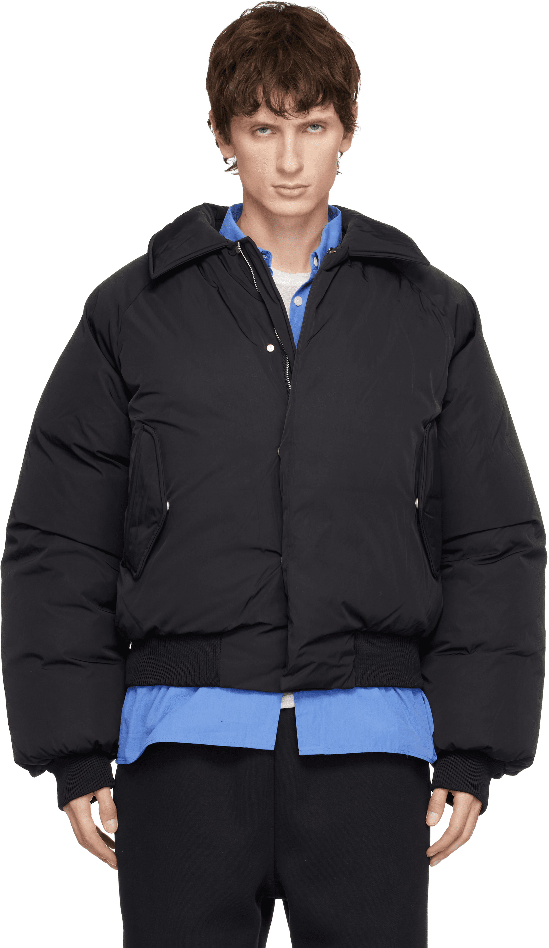 Black Nylon Aero Bomber Jacket - Image 1