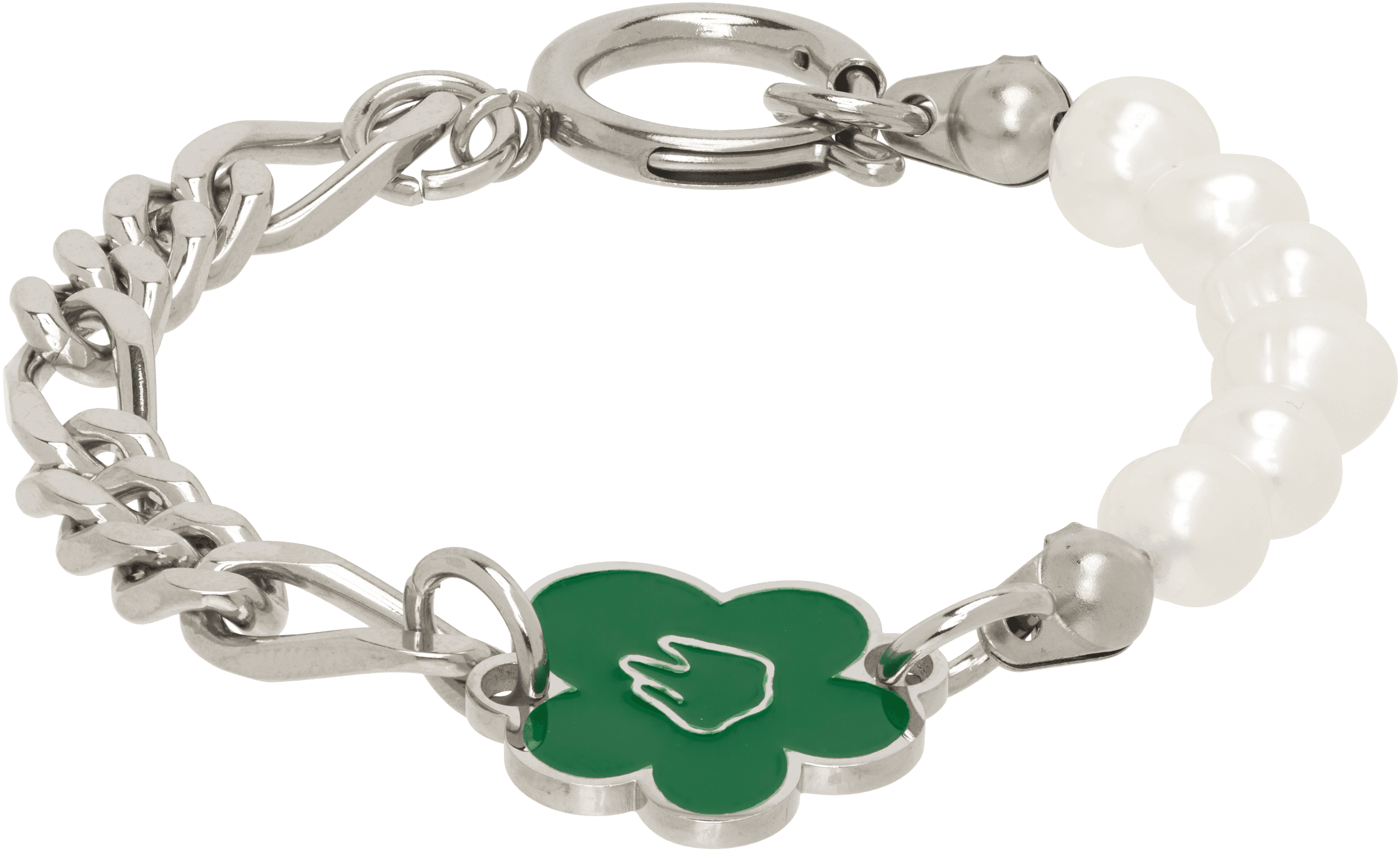 SSENSE Exclusive Flower & Pearl Bracelet - Image 1