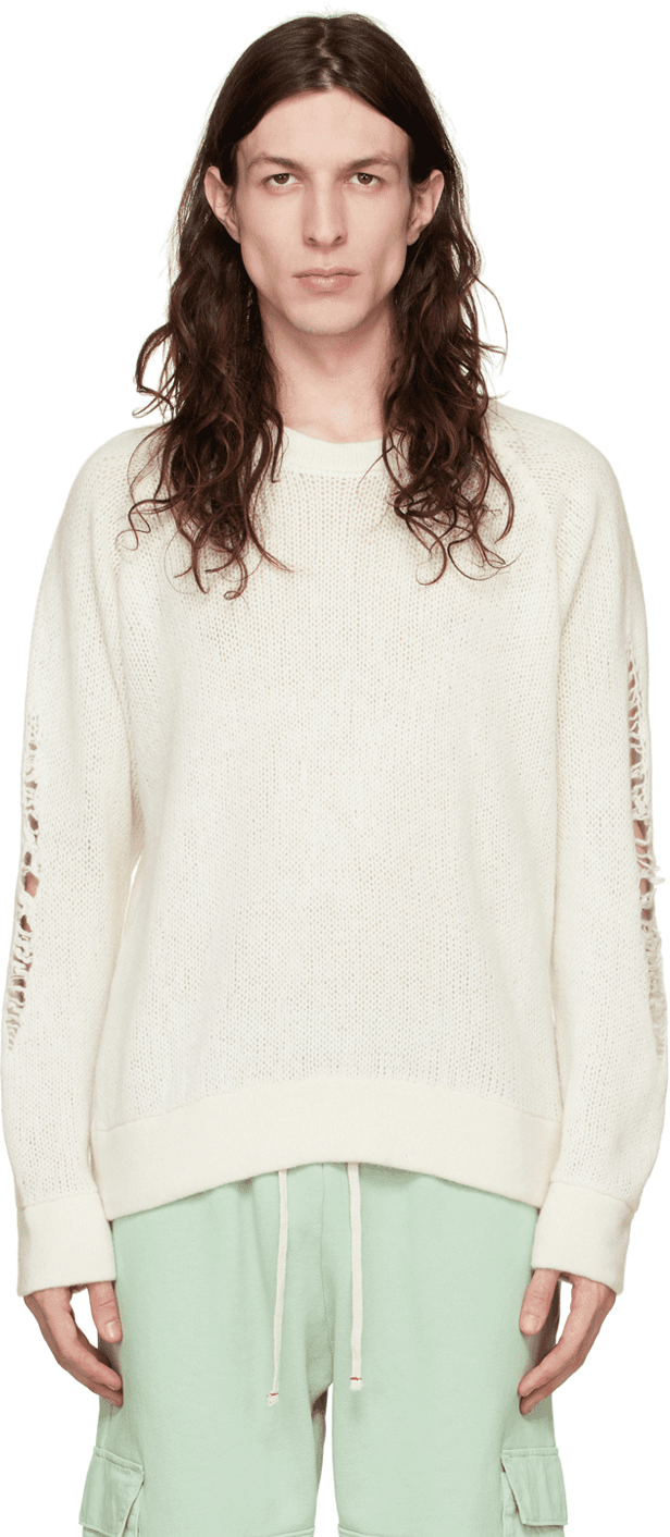 Off-White Distressed Sweater - Image 1