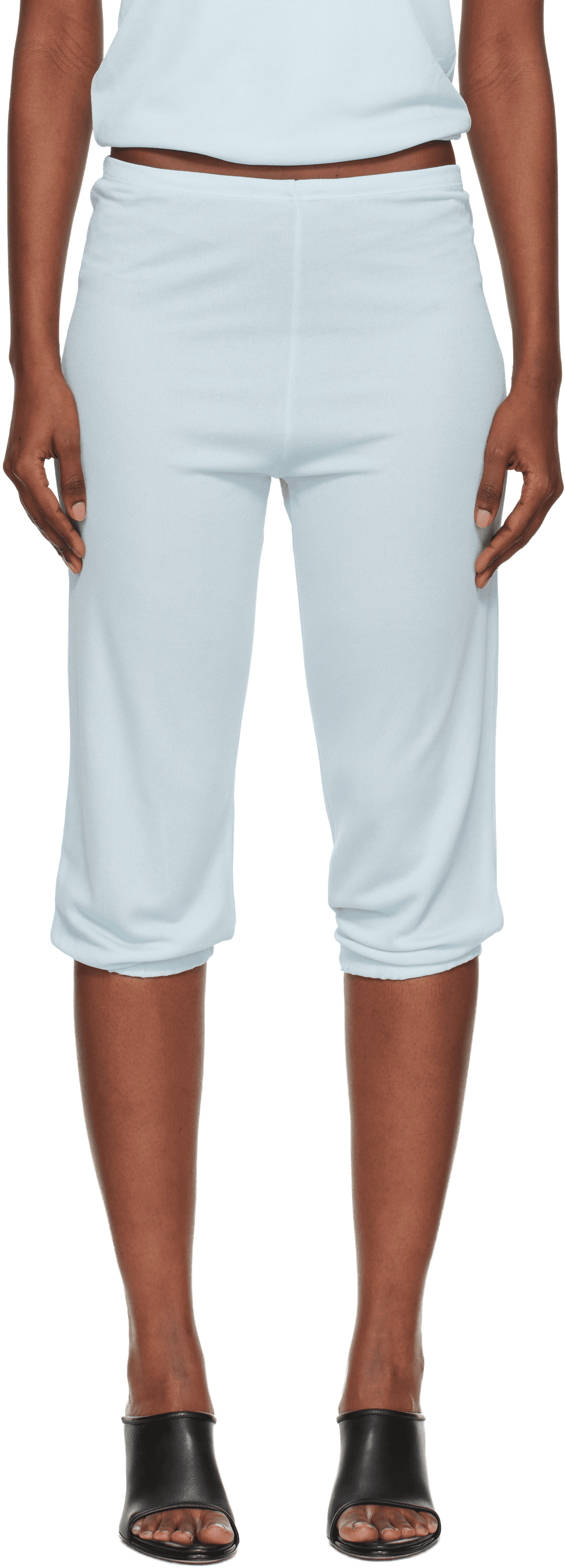 Blue Double Face Crêpe Jersey Dance Corsaire Lounge Pants - Image 1