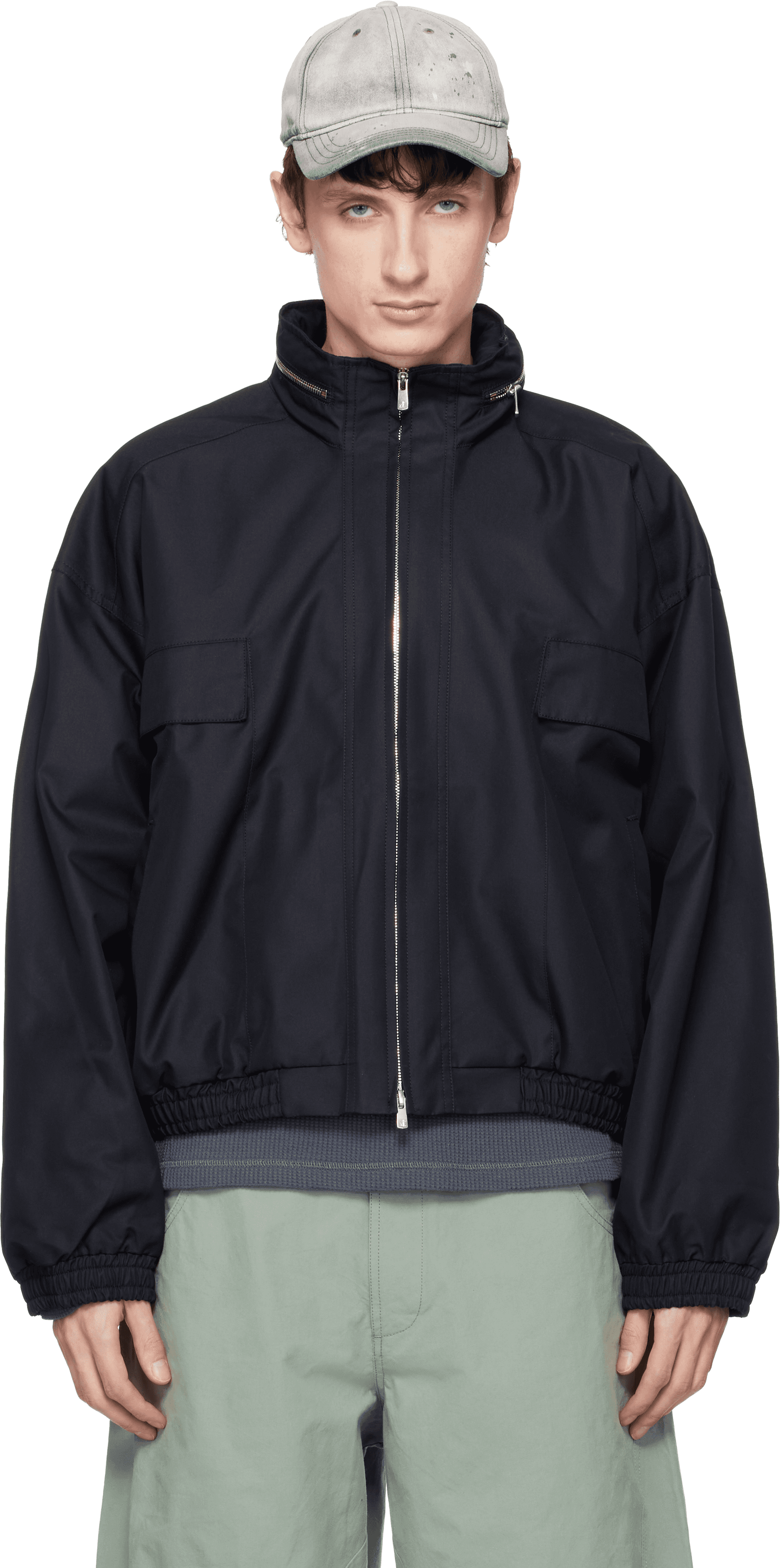Black Reia Hooded Work Jacket - Image 1