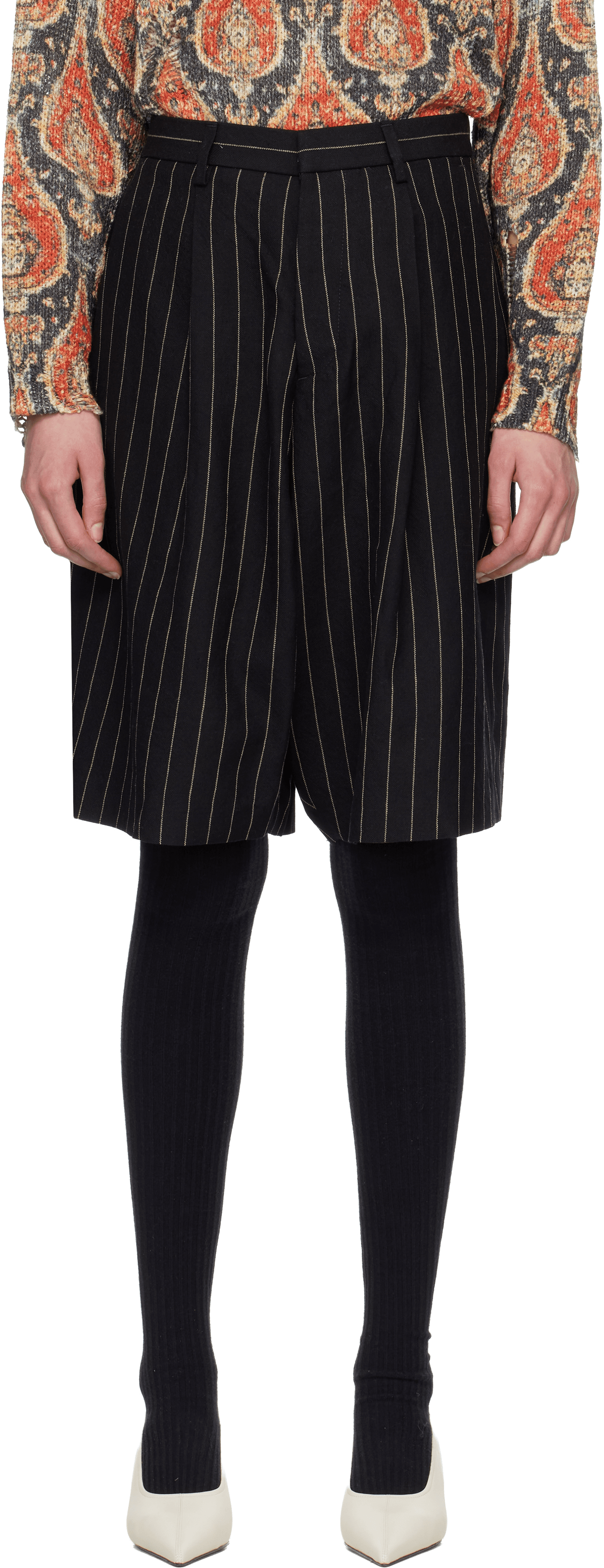 Black Jumbo Tailored Shorts - Image 1