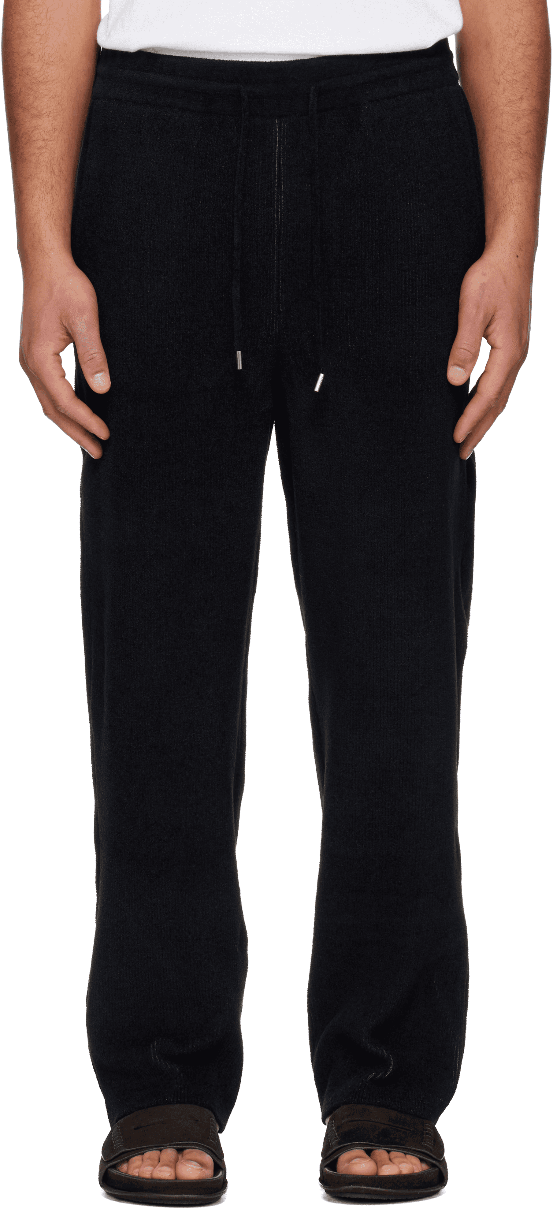 Black Essential Knit Trousers - Image 1