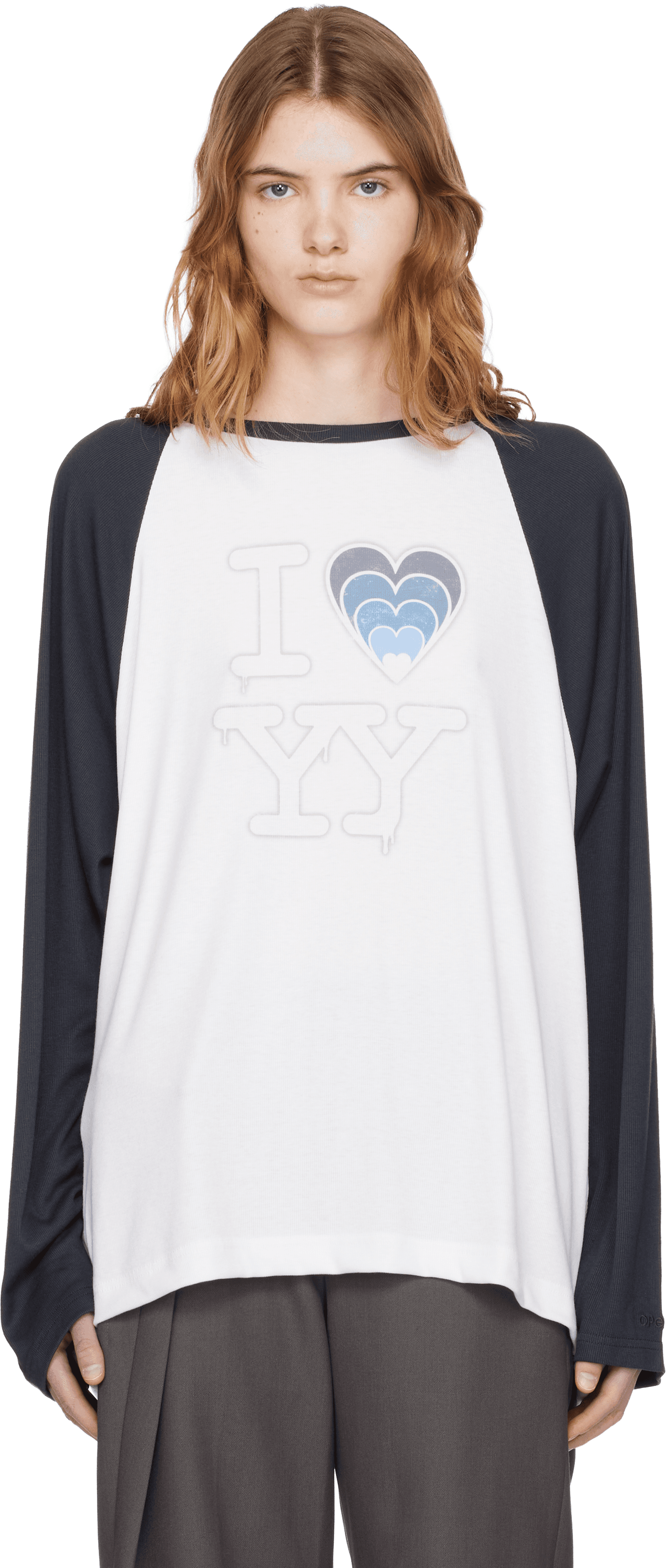 White & Blue 'I LOVE YY' Raglan T-shirt - Image 1