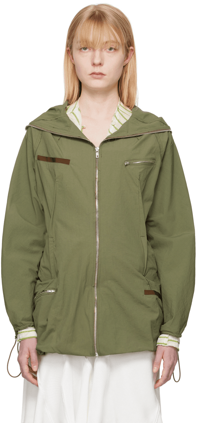 Khaki Hooded Jacket - Image 1