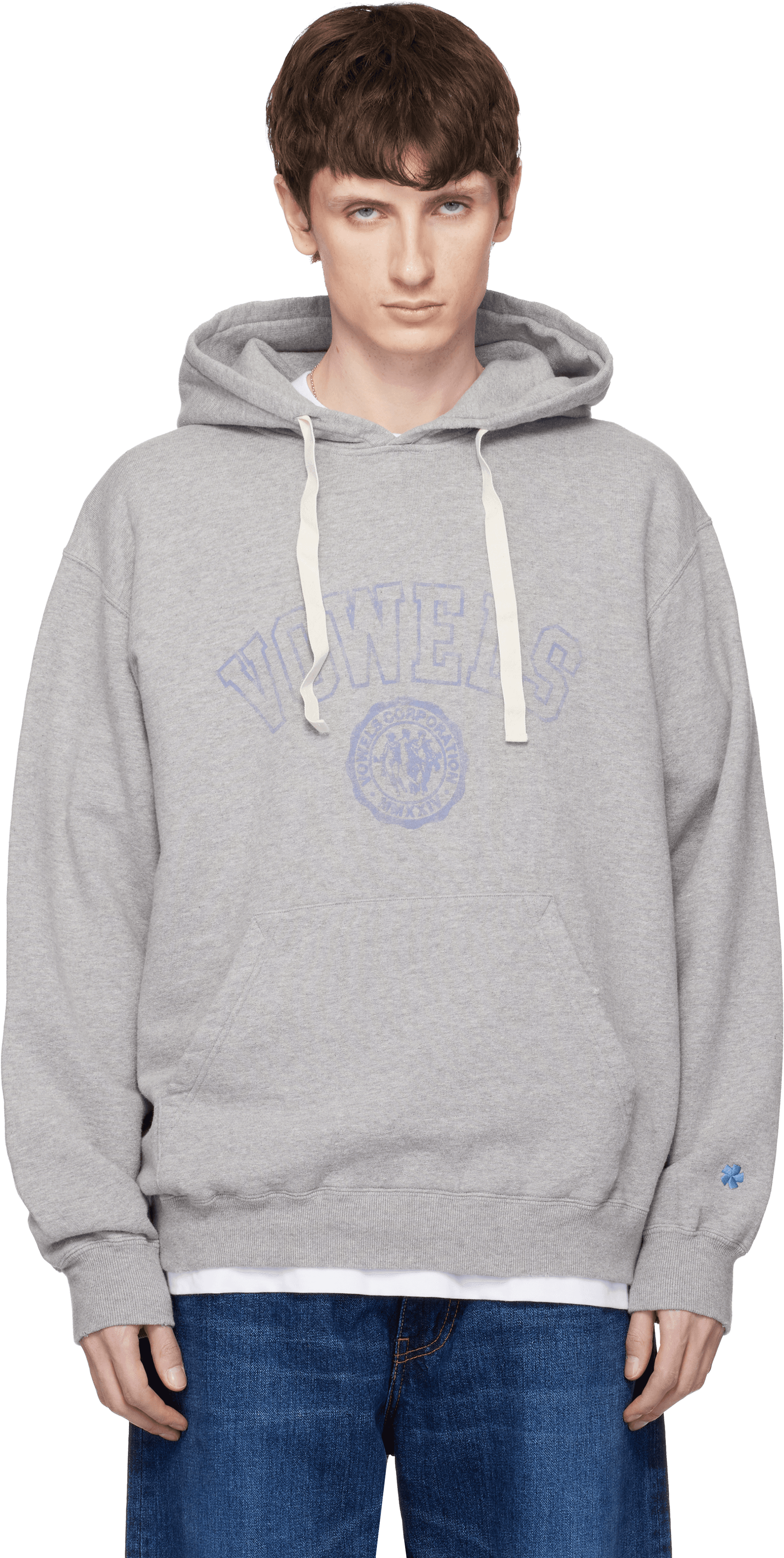 Gray Faded Collegiate Hoodie - Image 1