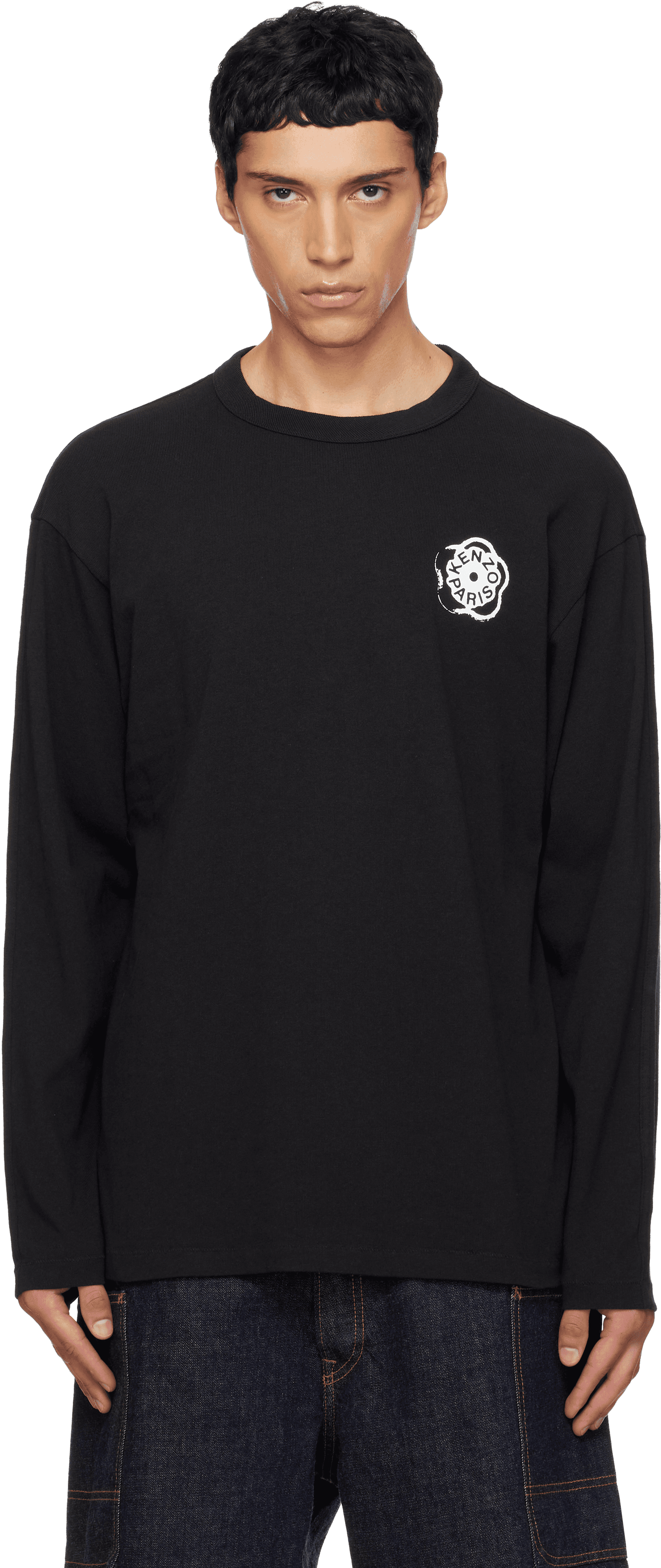 Black Kenzo Paris 'Boke Flower 2.0' Long Sleeve T-shirt - Image 1