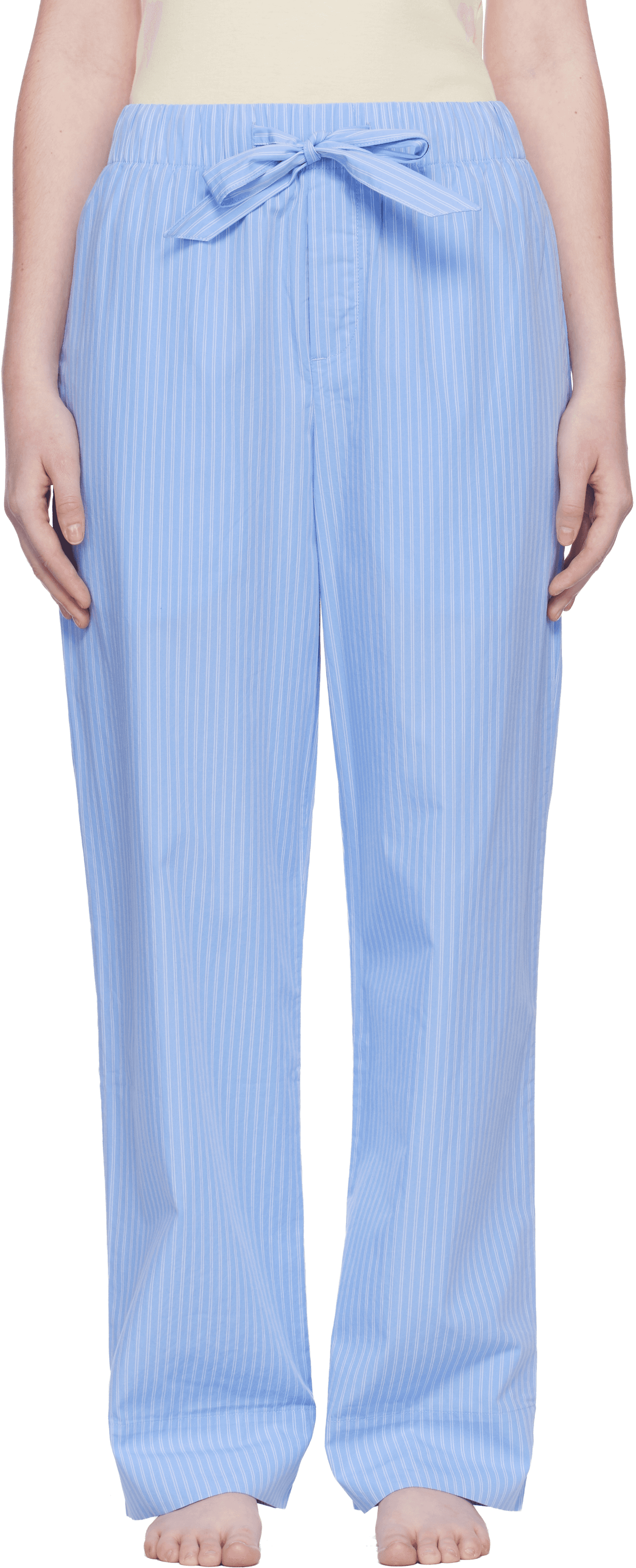 Blue Poplin Pyjama Pants - Image 1