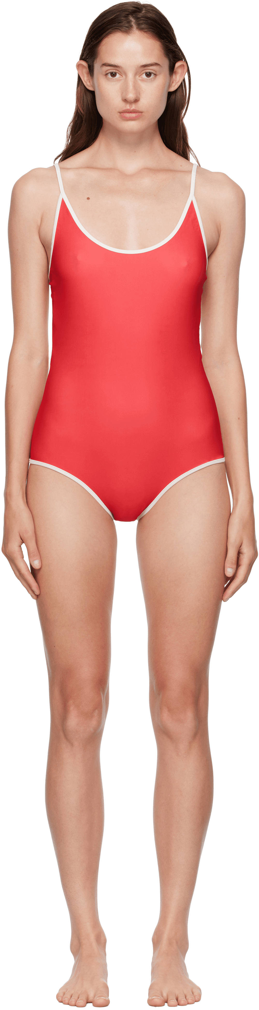 SSENSE Exclusive Red & White Saona Swimsuit - Image 1