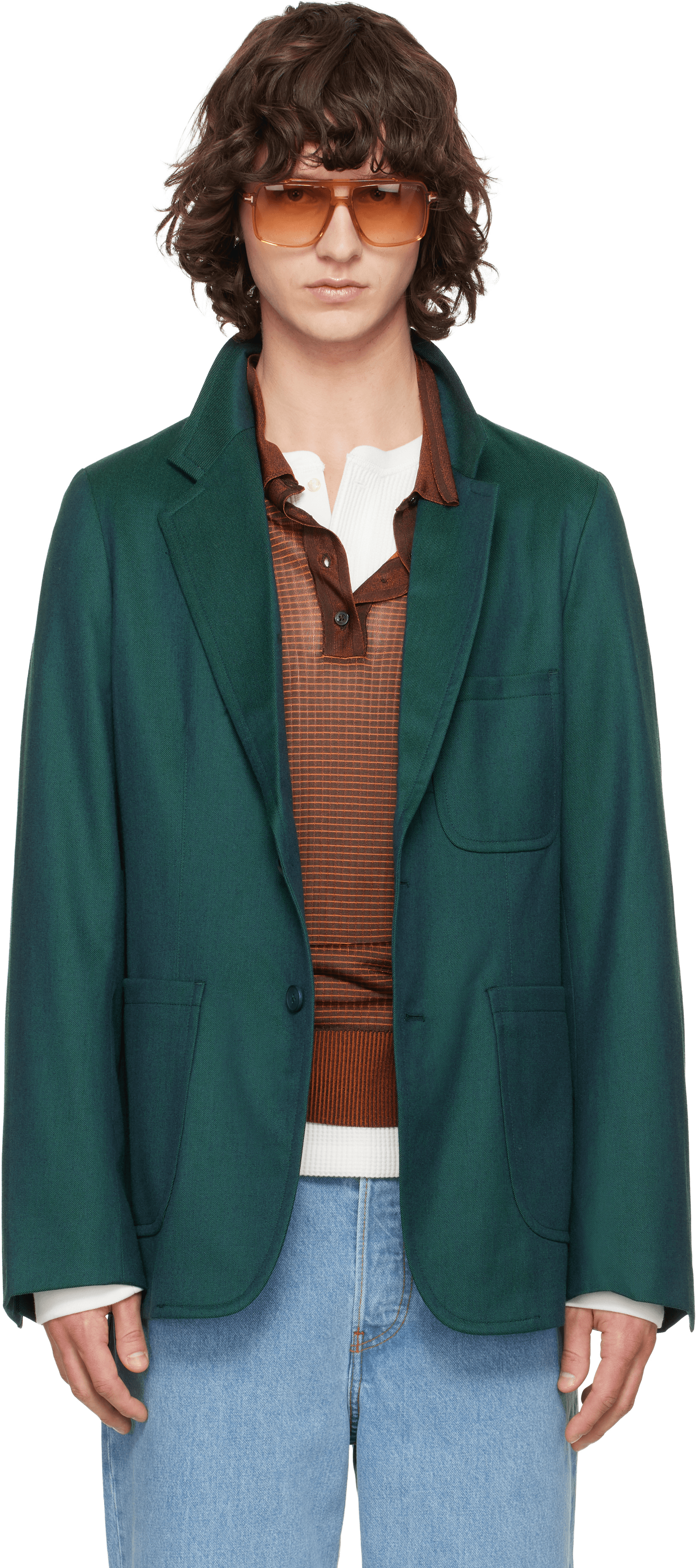 Green Single-Breasted Blazer - Image 1