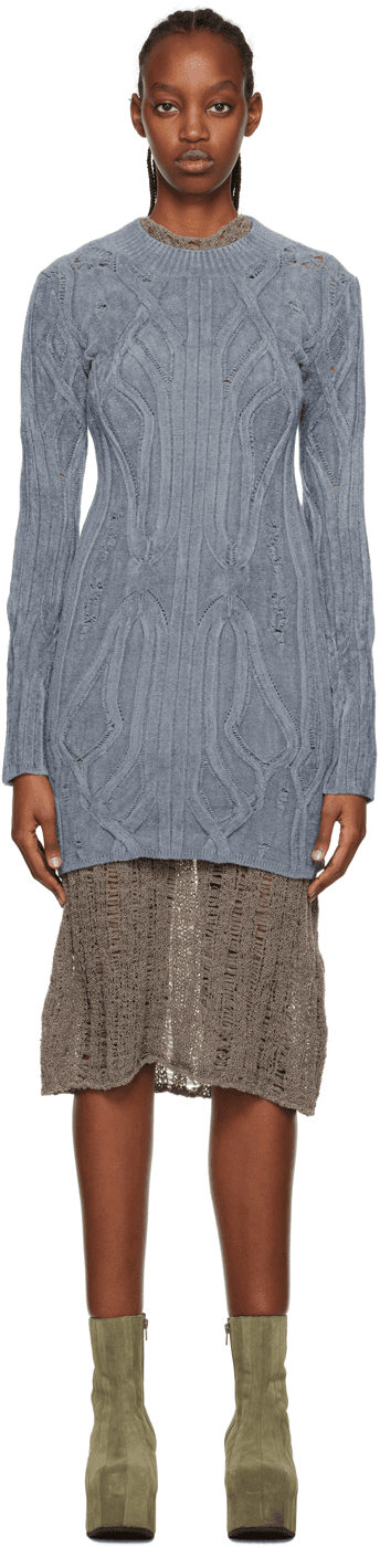 Blue Distressed Minidress - Image 1