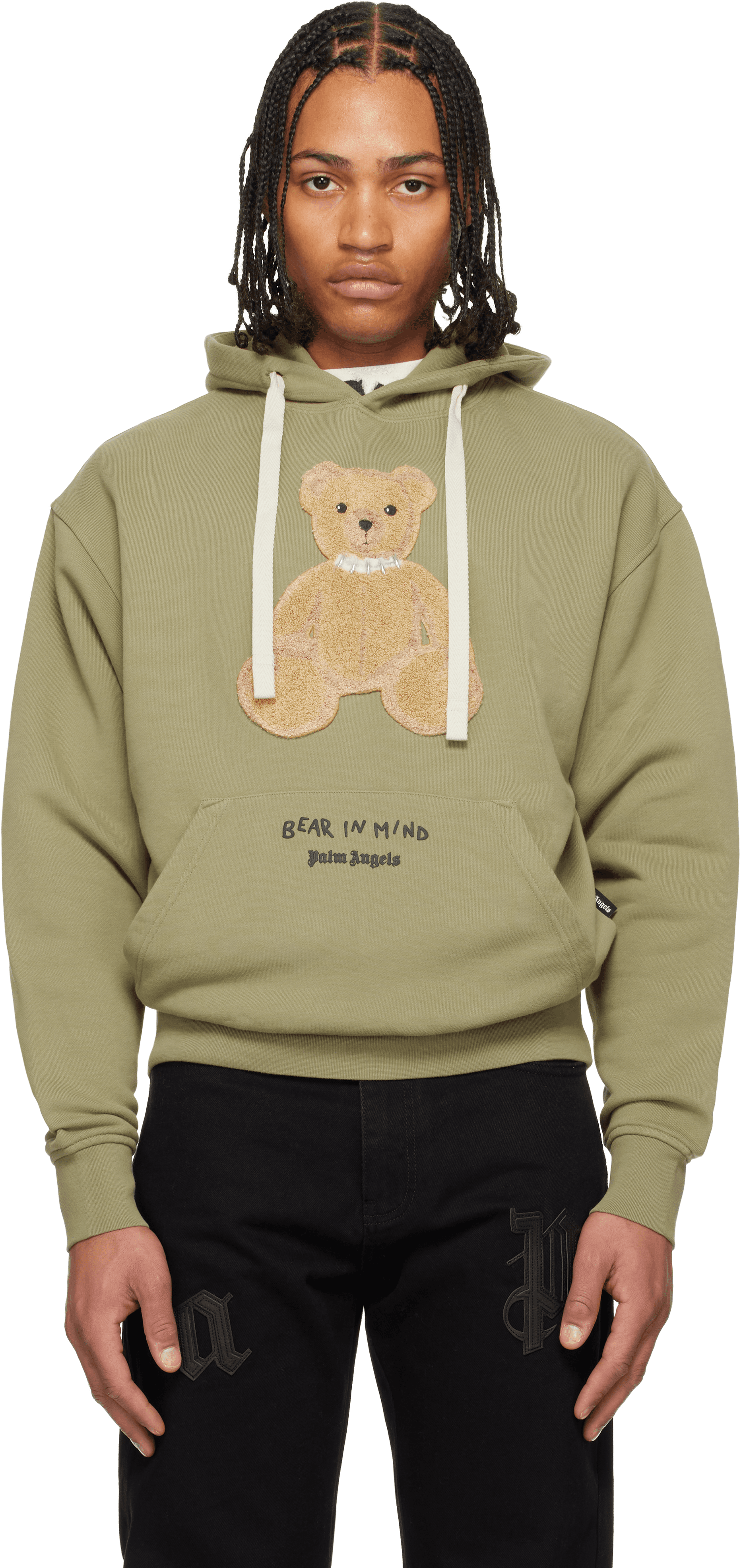 Green 'Bear In Mind' Hoodie - Image 1