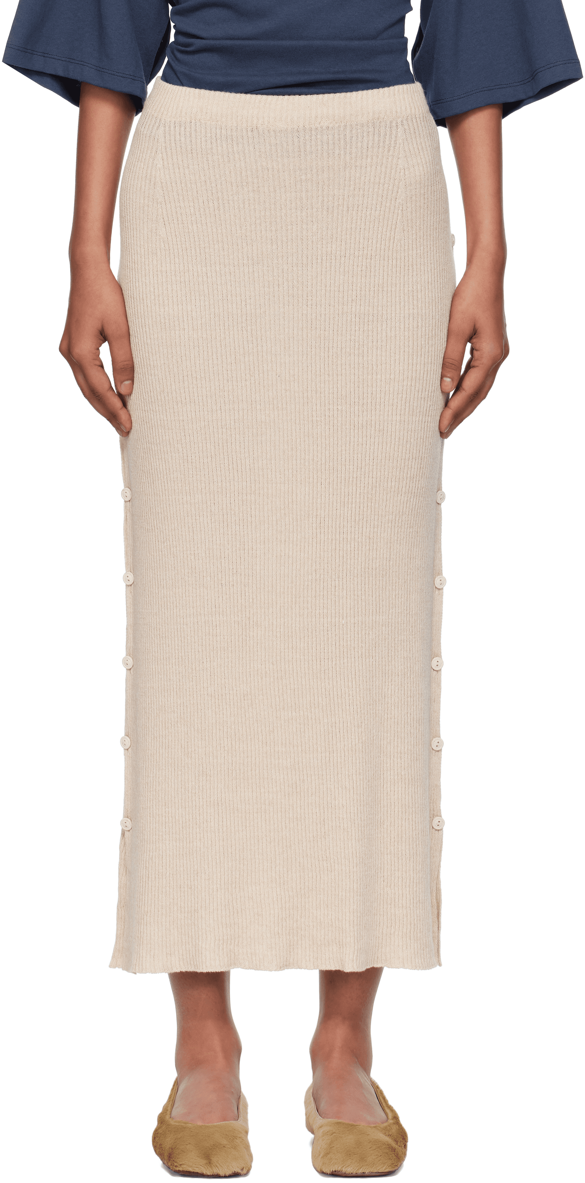 Beige Franca Midi Skirt - Image 1