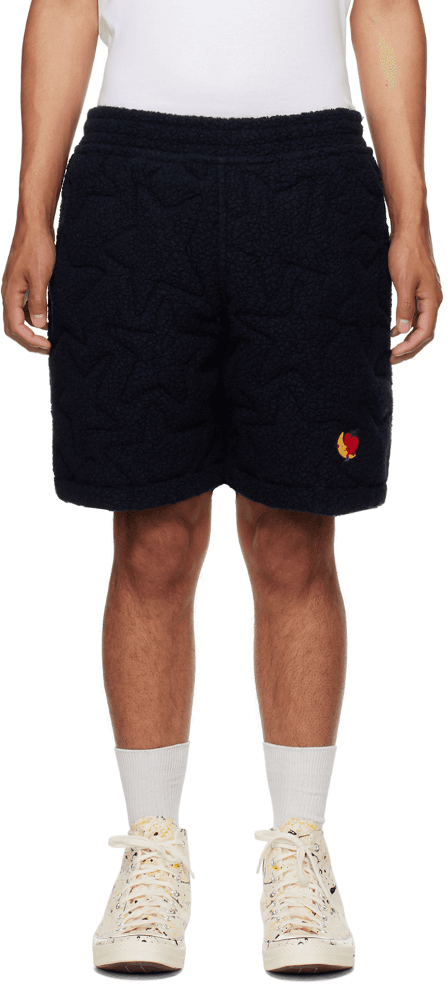 Navy Quilted Shorts - Image 1