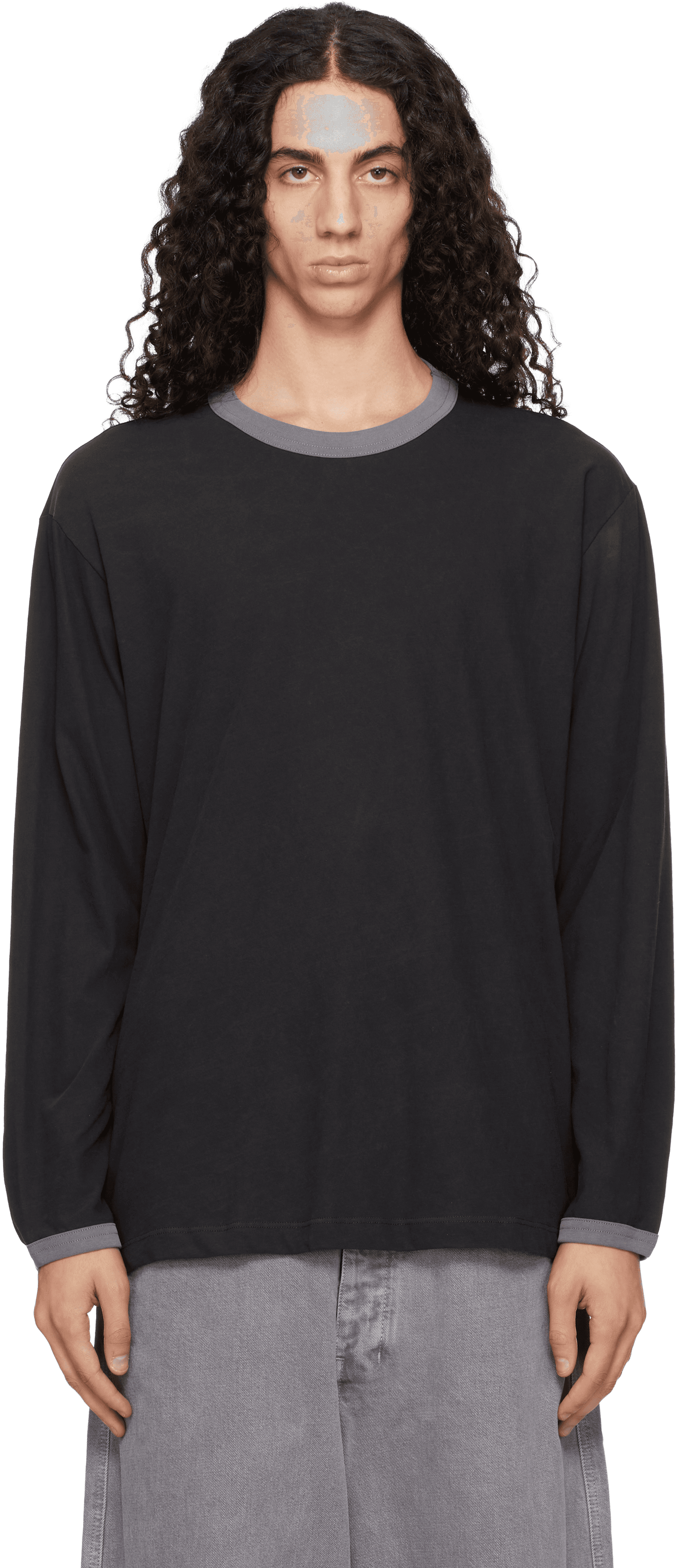 Gray Two Tone L/S T-shirt - Image 1