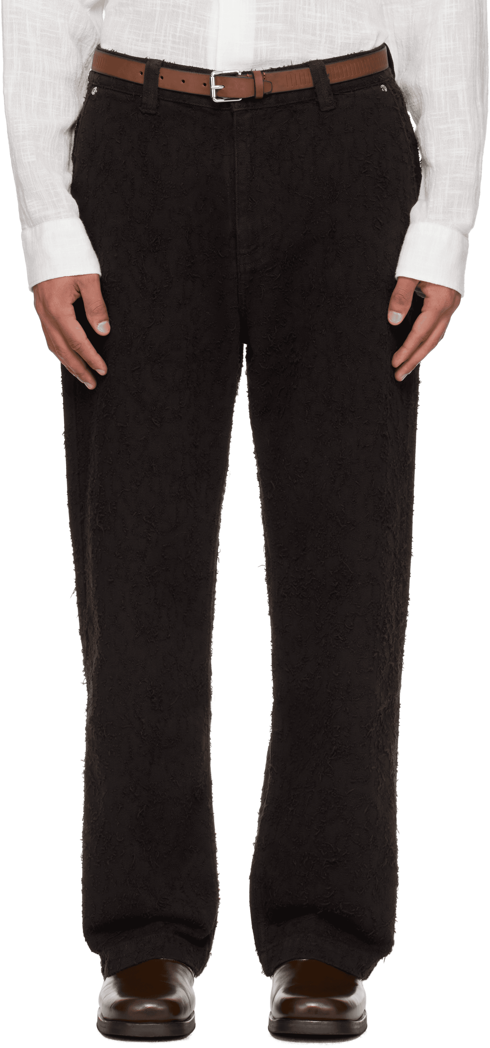 Brown Punch Out Jeans - Image 1