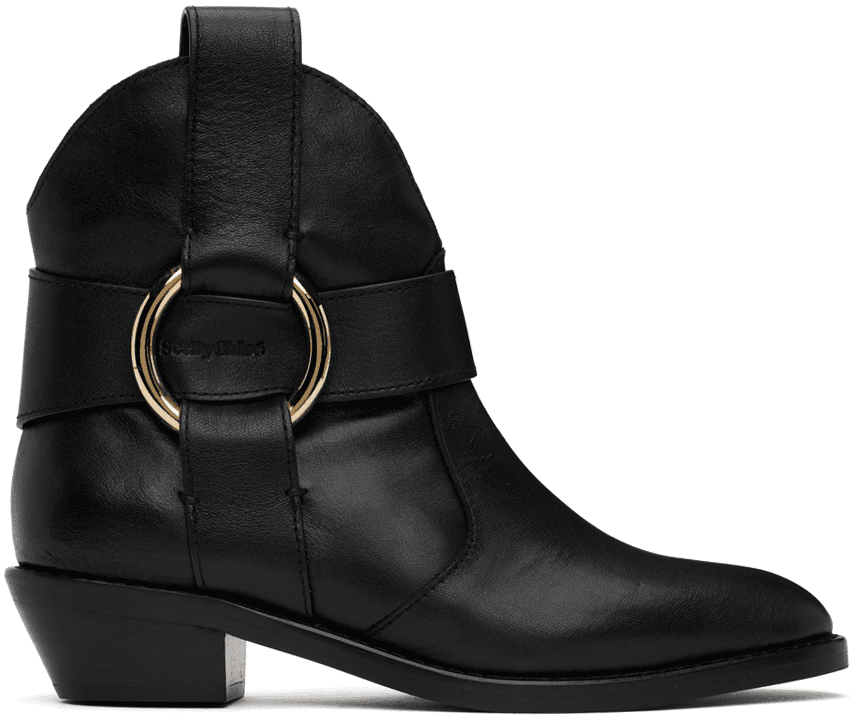 Black New Ring Line Boots - Image 1