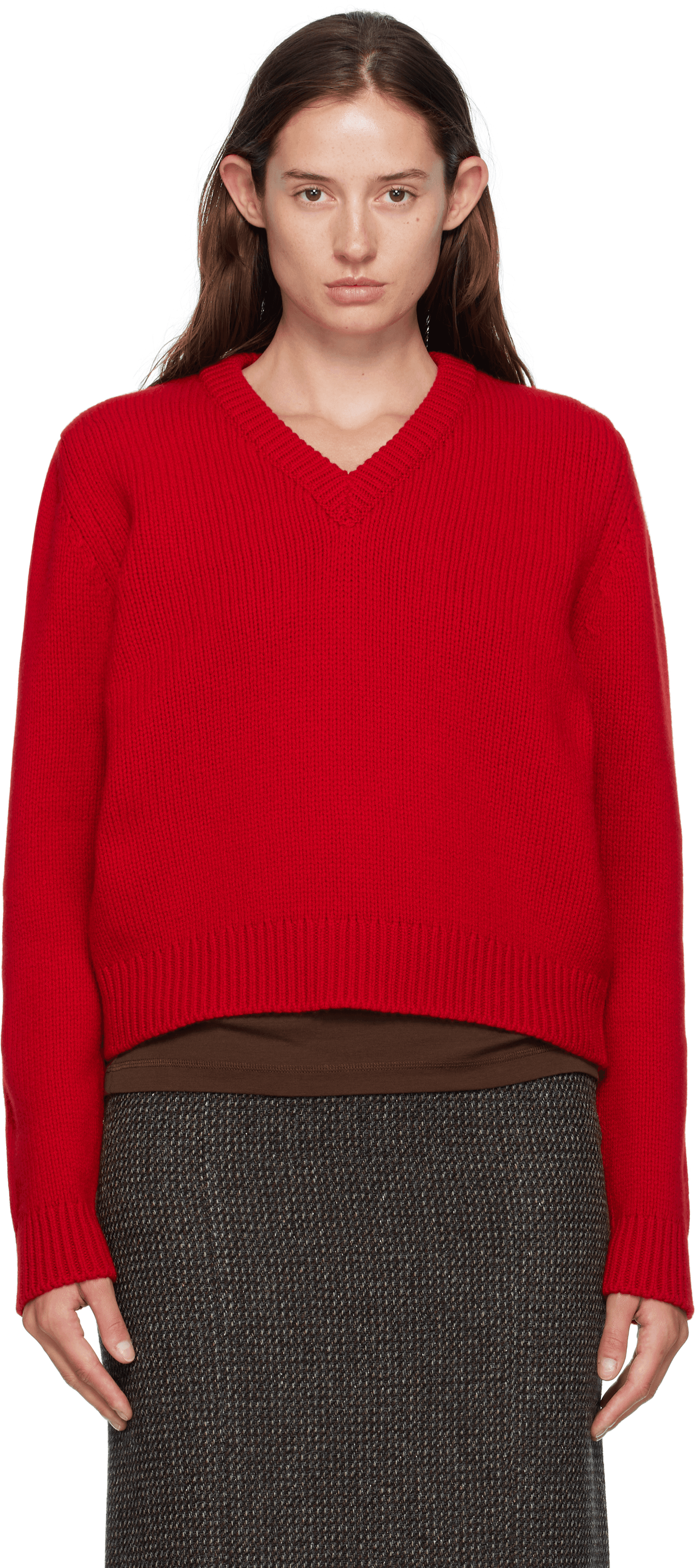 Red Glenn V-Neck Sweater - Image 1