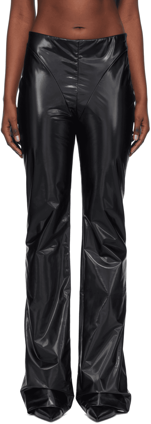 Black Laminated Trousers - Image 1