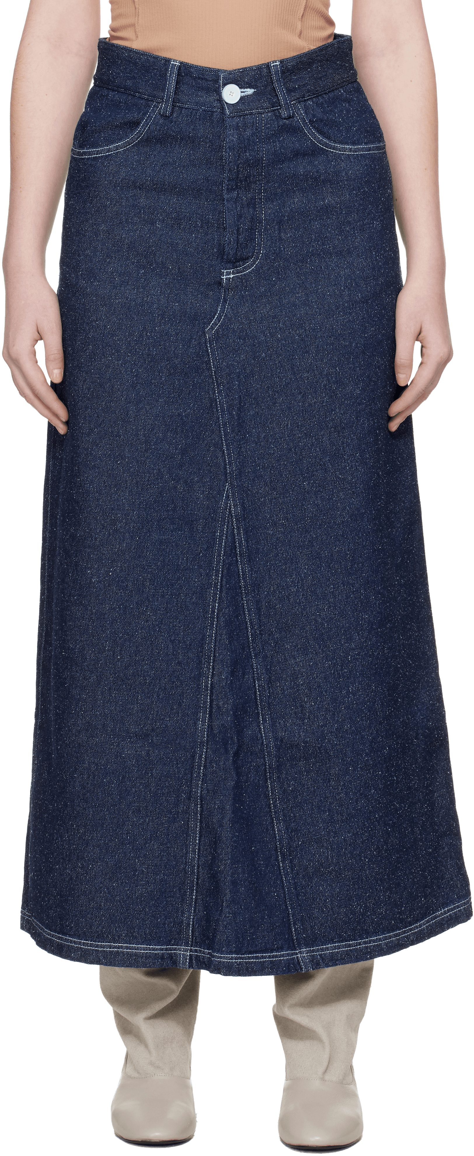 Blue Tajo Denim Maxi Skirt - Image 1