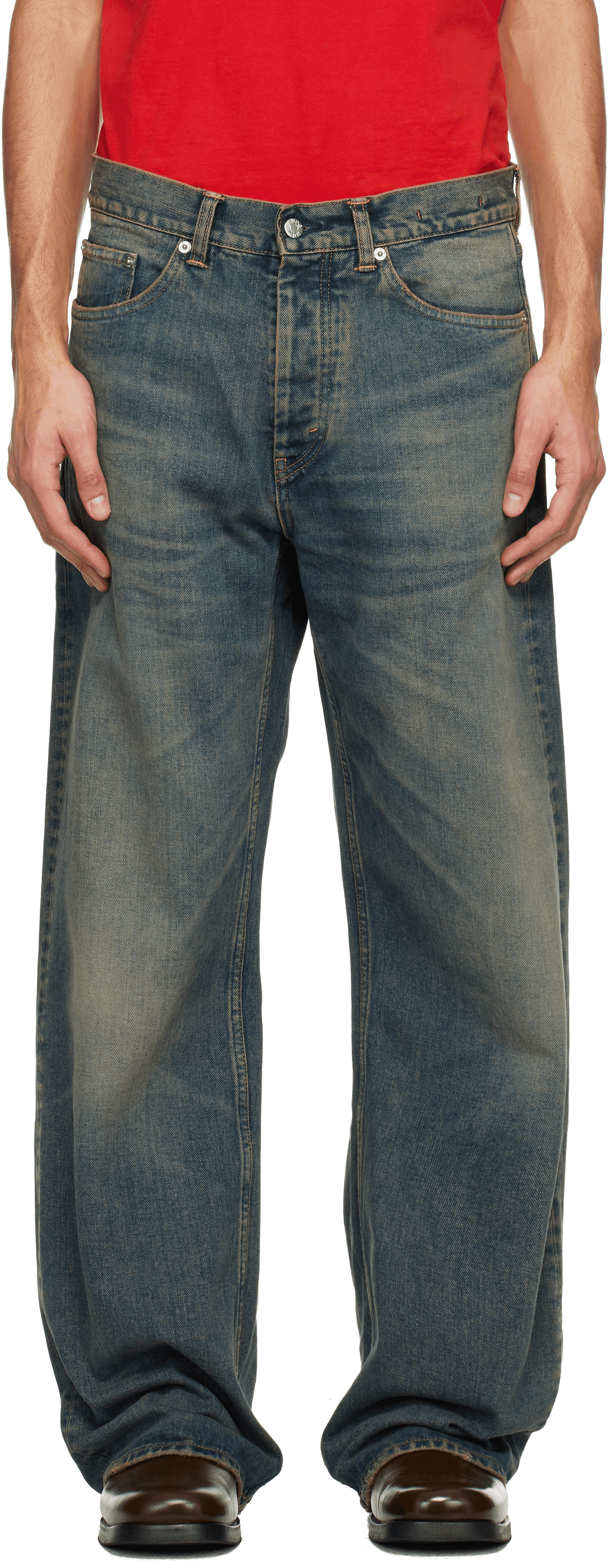Blue Loose-Fit Criss Jeans - Image 1