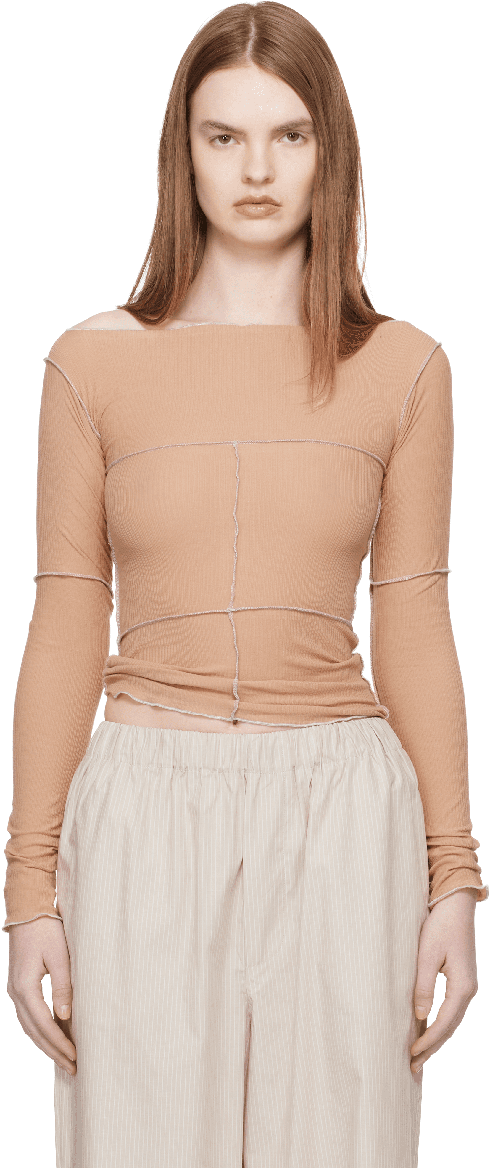 Tan Cinder Long Sleeve T-shirt - Image 1