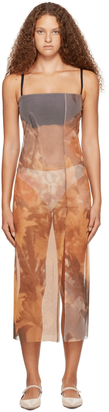 Orange Sunflower Maxi Dress - Image 1