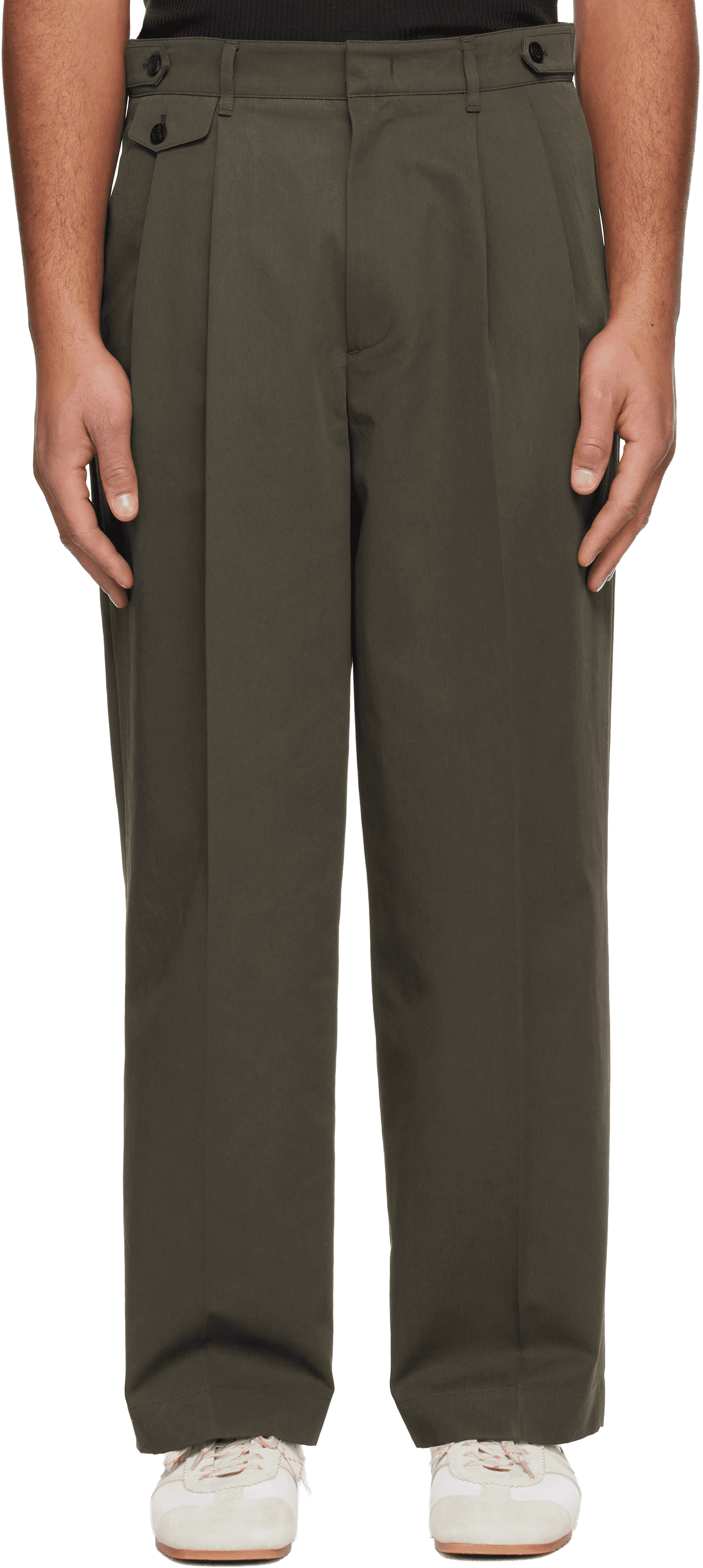 Brown Two Tuck Trousers - Image 1
