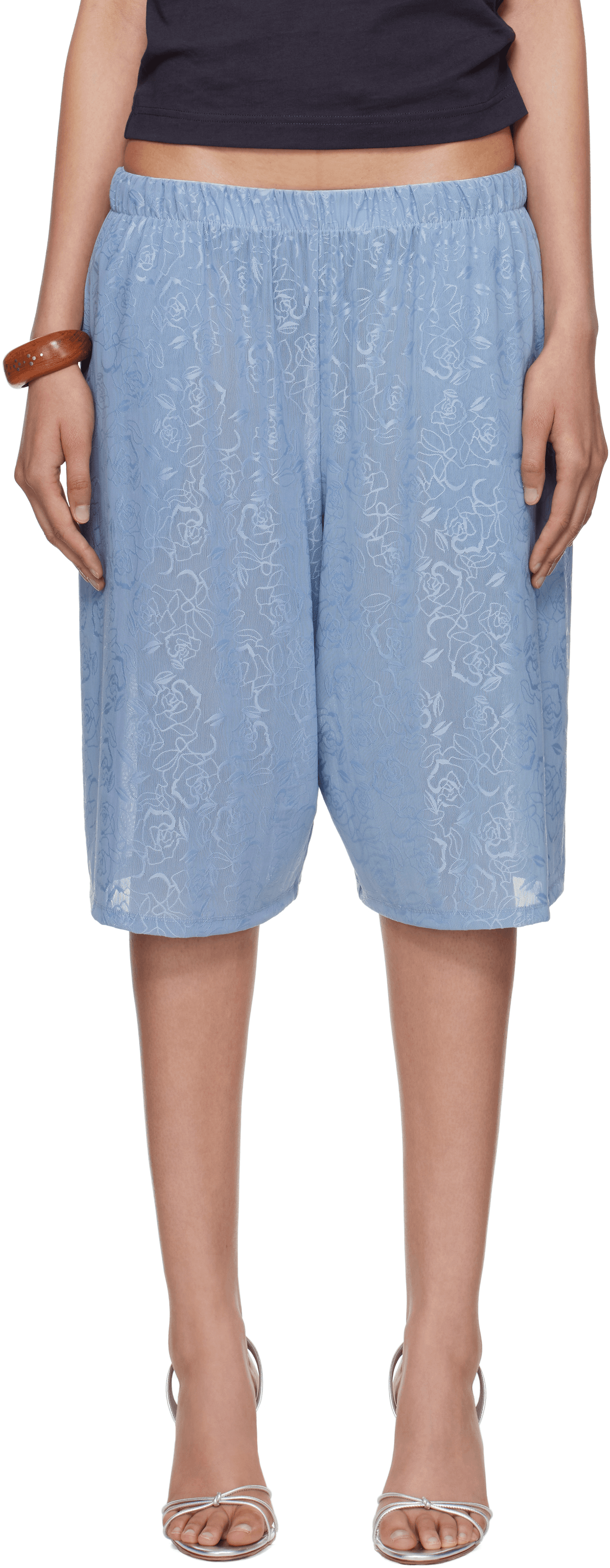SSENSE Exclusive Blue Lace Basketball Shorts - Image 1