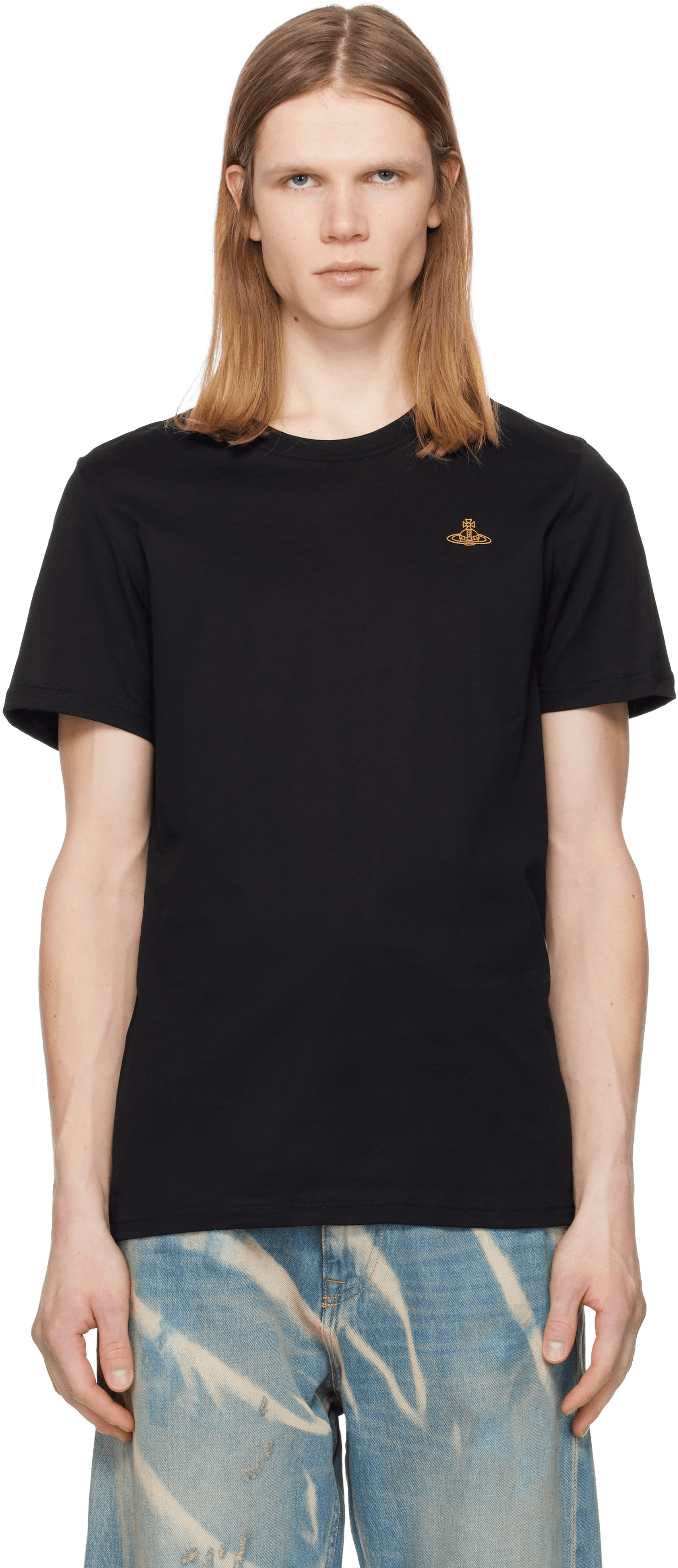 Black Embroidered Logo T-shirt - Image 1