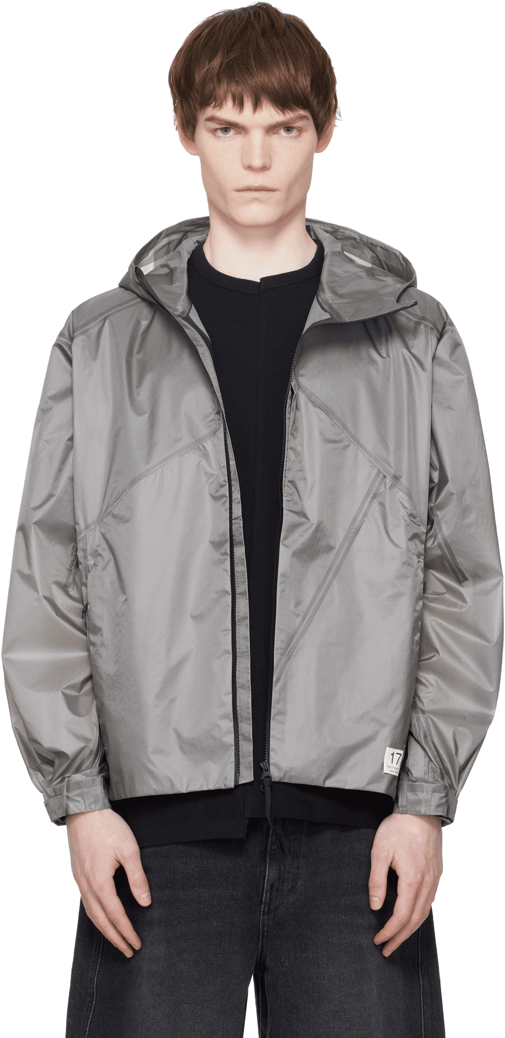 Gray Line Detailed Wind Jacket - Image 1