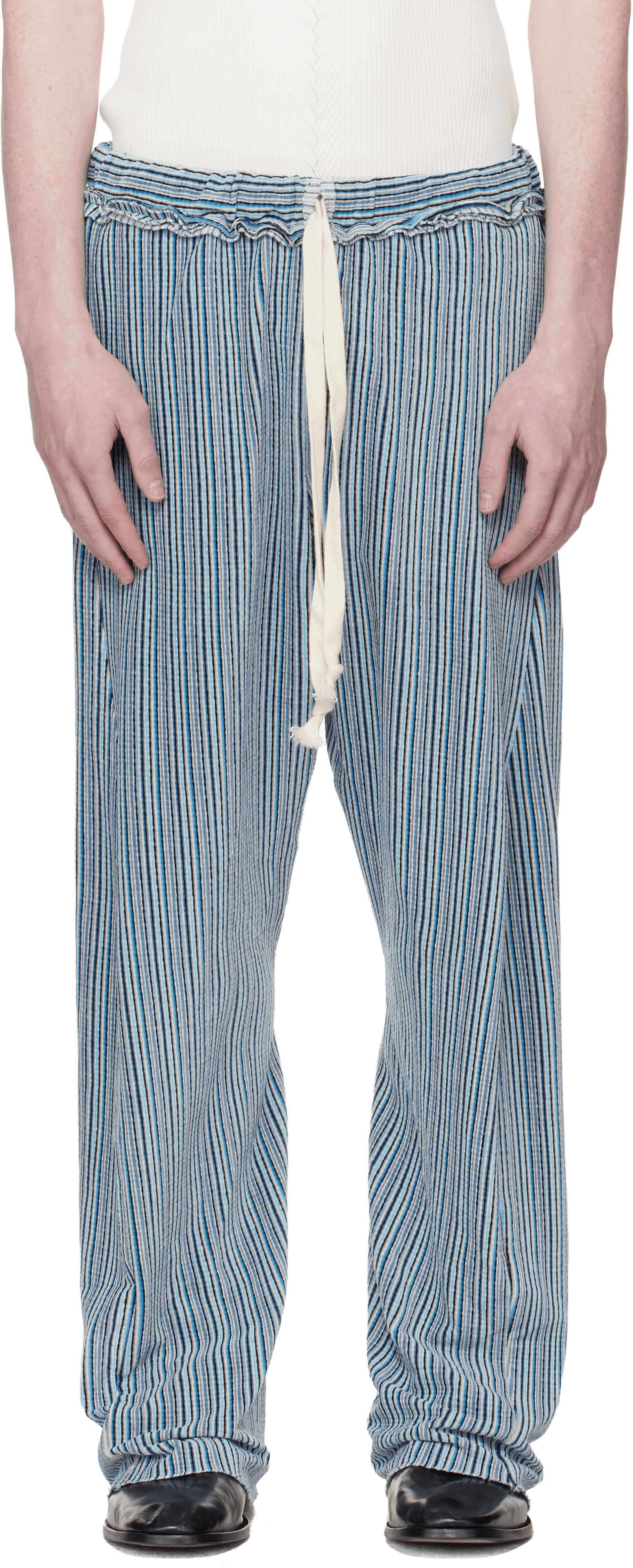 Blue Twisted Track Pants - Image 1