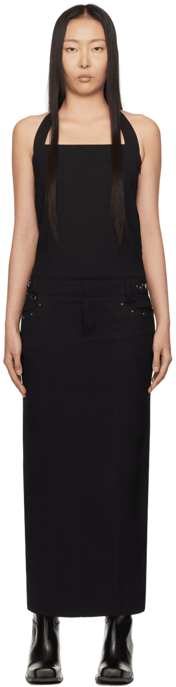 Black Halter Maxi Dress - Image 1