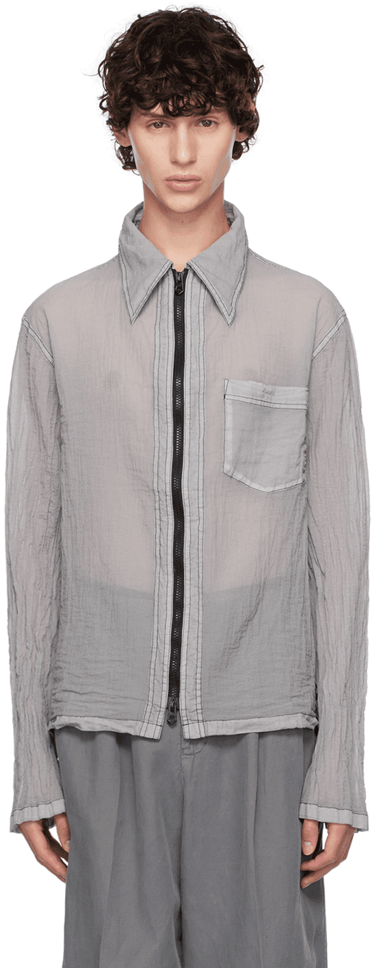 Gray See-Through Shirt - Image 1