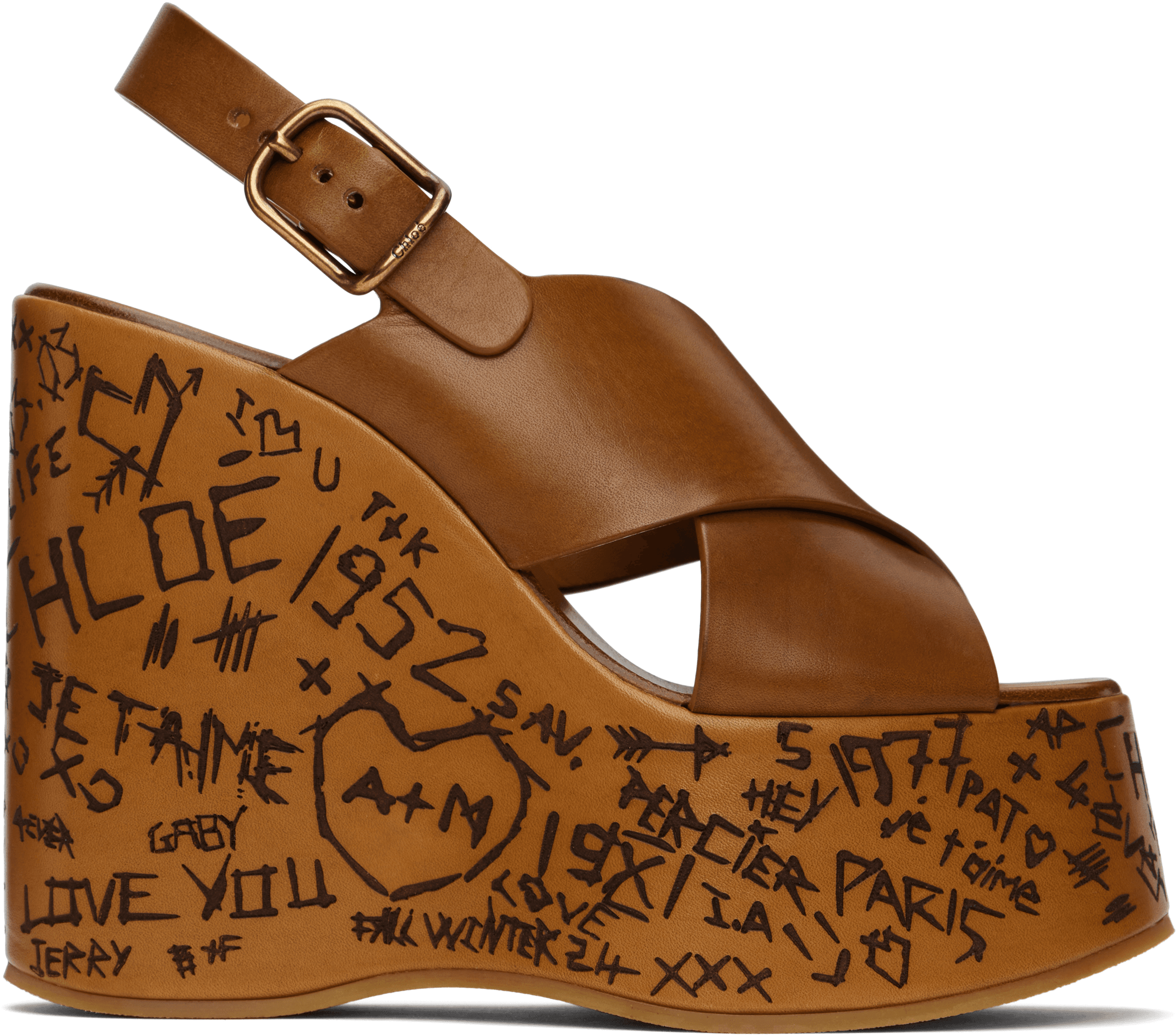 Brown Maxime Wedge Sandals - Image 1