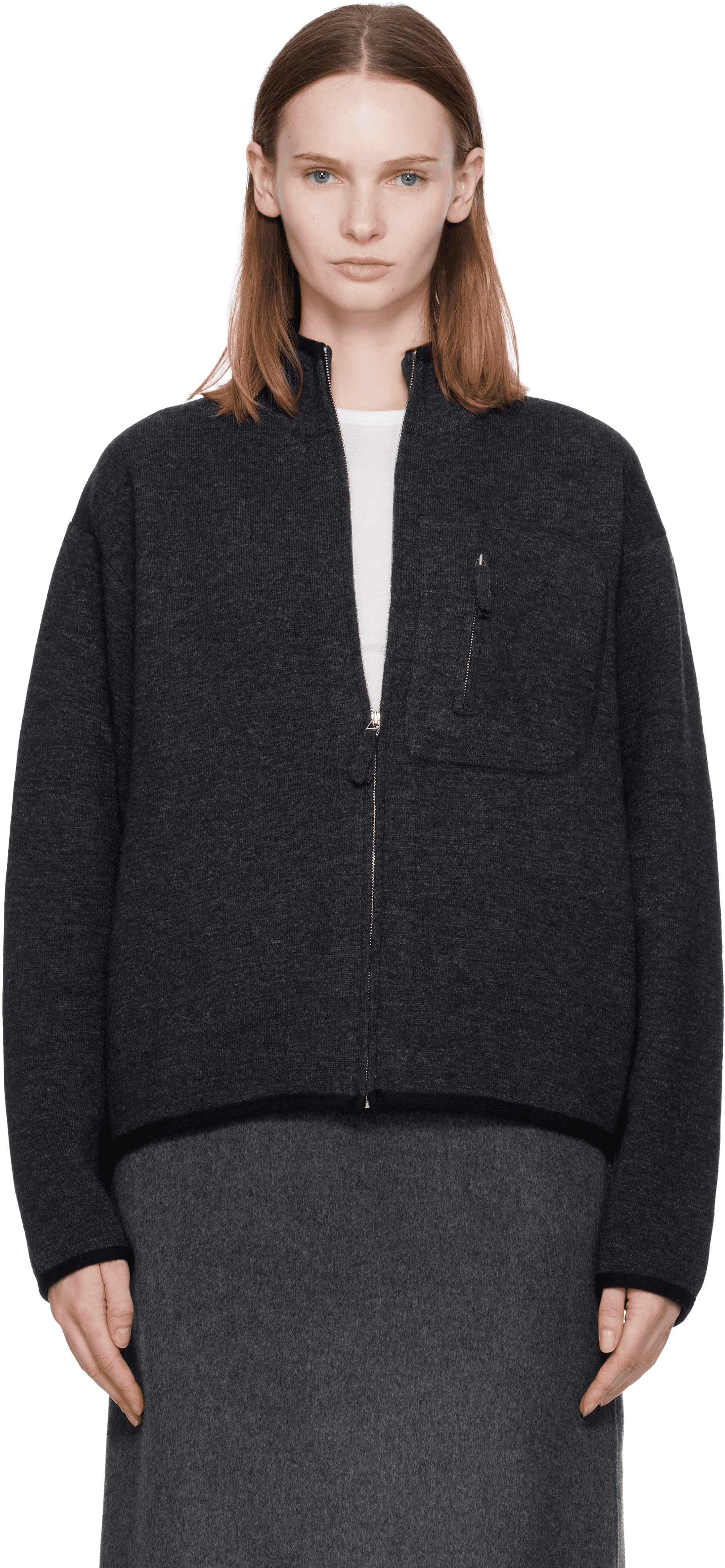 Gray Dicky Zip-Up Sweater - Image 1
